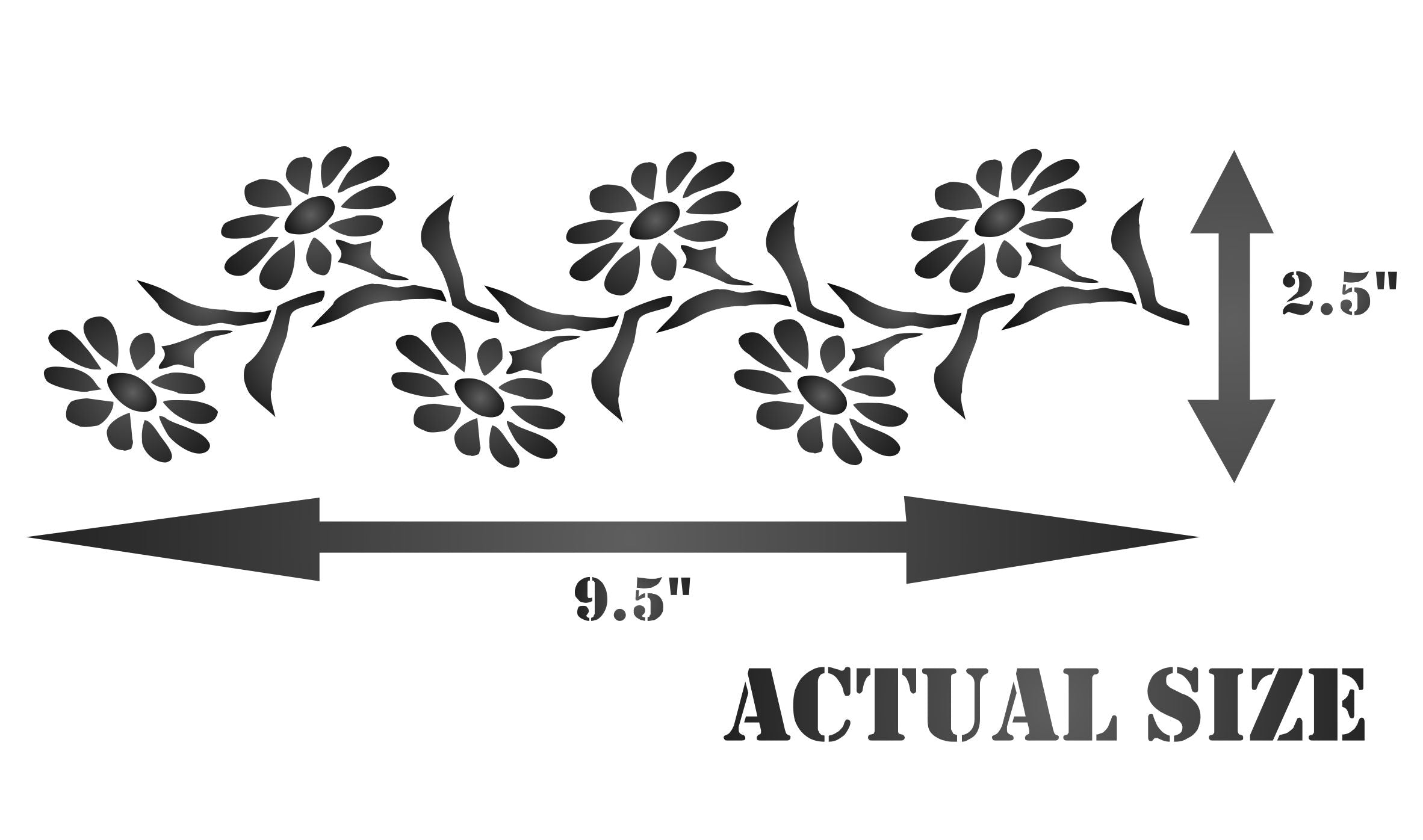 Daisy Stencil, 24.13 x 6.35 cm- Classic Border Flower