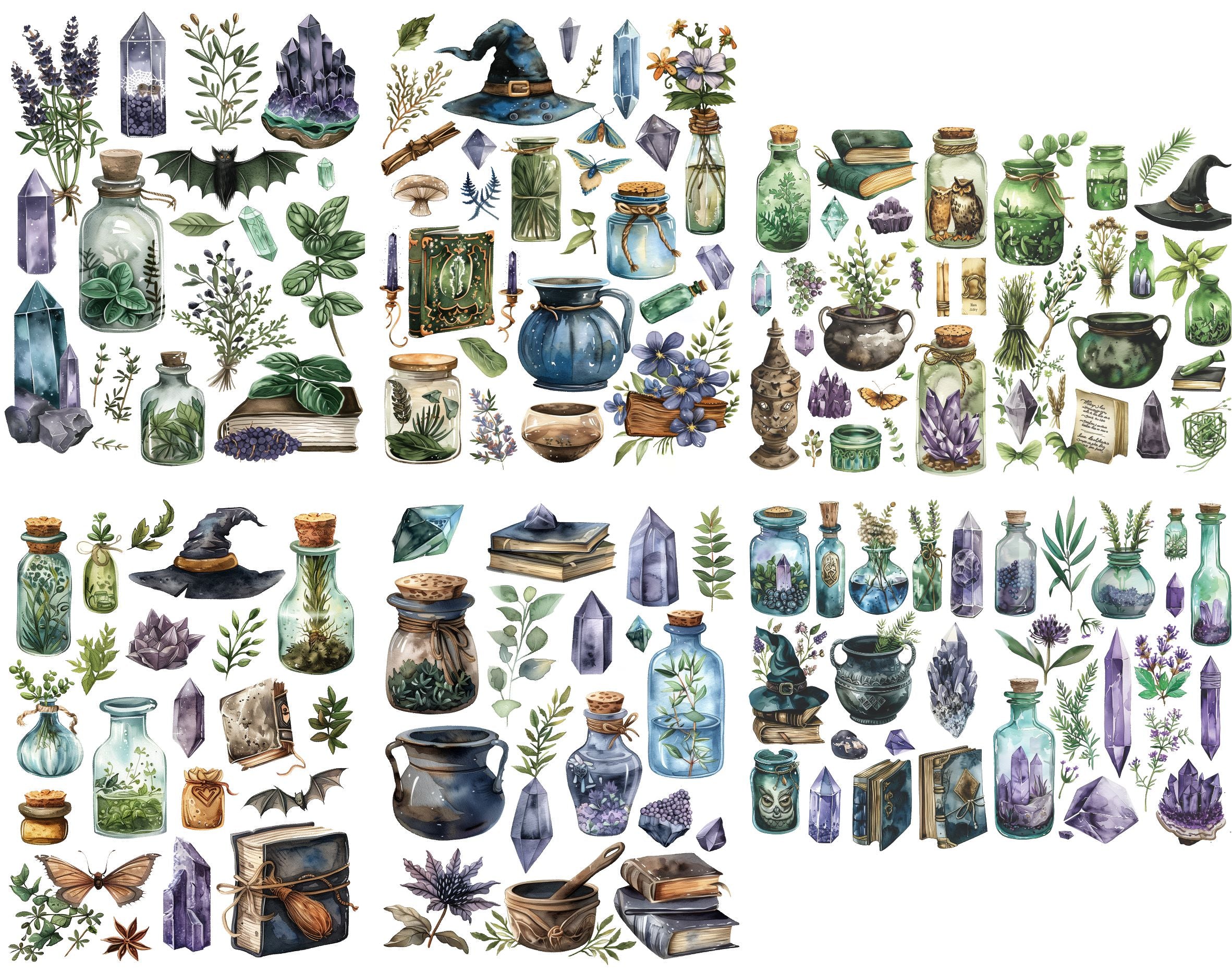 Witchy Decoupage Rice Paper, 20.32 x 26.67 cm - for Decoupage Scrapbooking Craft