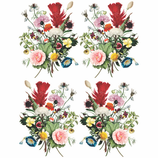 Vintage Bouquet Rice Paper- 6x 1 Bouquet Printed in 2 Sizes on 30gsm