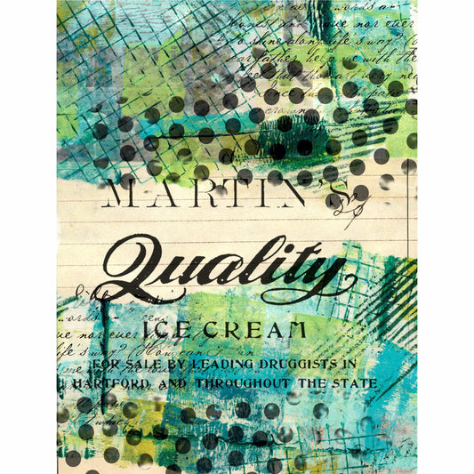 Mixed Media Rice Paper, 20.32 x 26.67 cm - 6 x Different Printed Mulberry Paper Images 30gsm Visible Fibres for Decoupage Crafts Mixed Media Collage Art