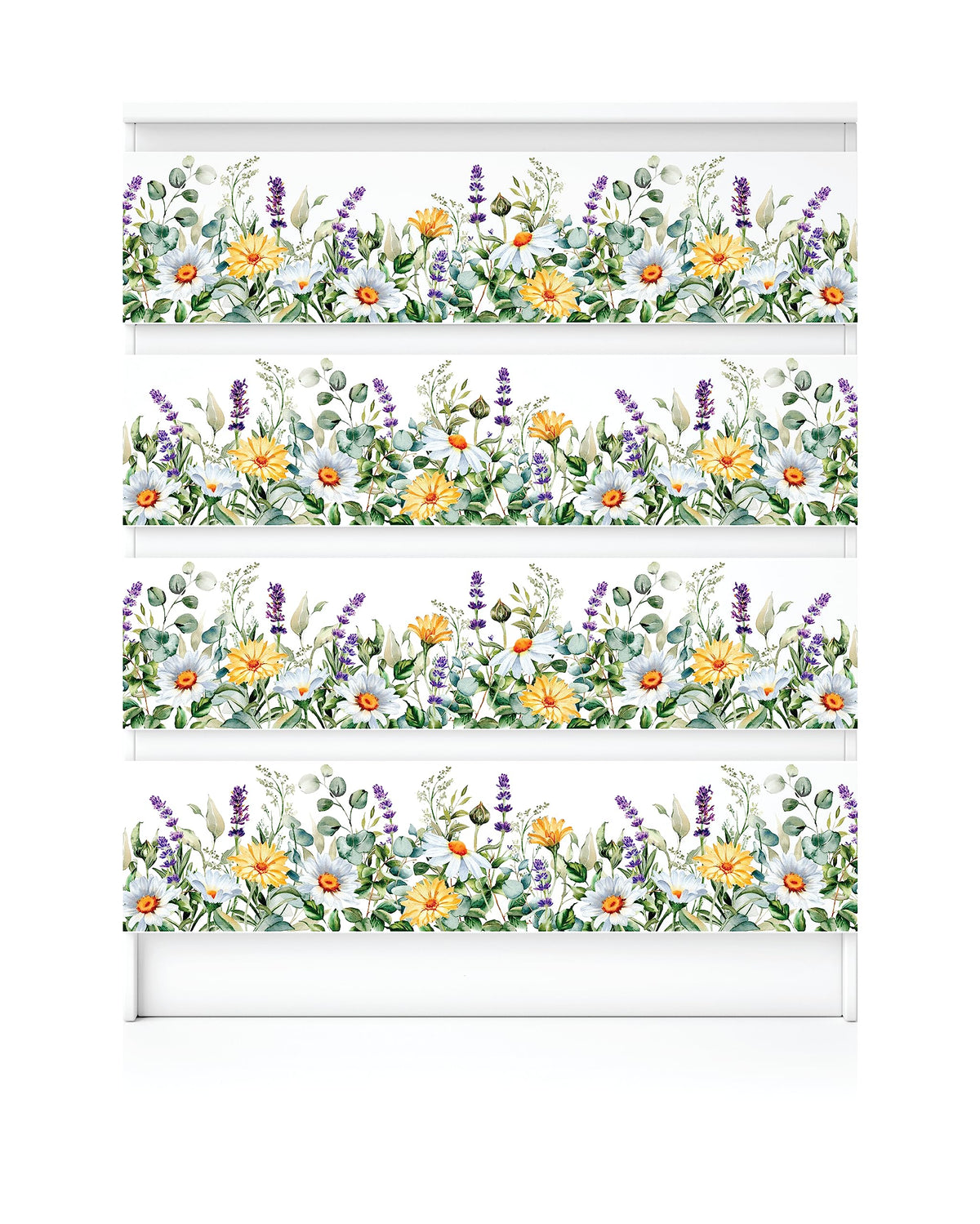 Wildflowers Border Rice Paper, 29.21 x 40.64 cm - 3 sheets Printed Mulberry Paper Border Images 36gsm Visible Fibres for Decoupage Furniture Renovation Crafts