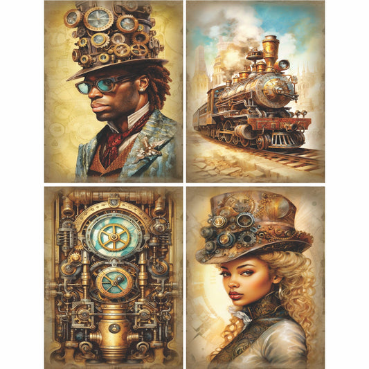 Steampunk Rice Paper - for Decoupage Cards Crafts