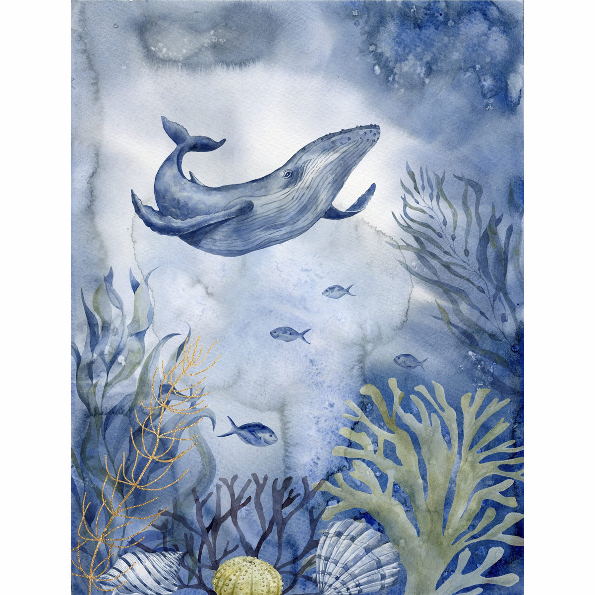 Ocean Deep Rice Paper, 20.32 x 26.67 cm - 6 x Different Printed Mulberry Paper Images 30gsm Visible Fibres for Decoupage Crafts Mixed Media Collage Art