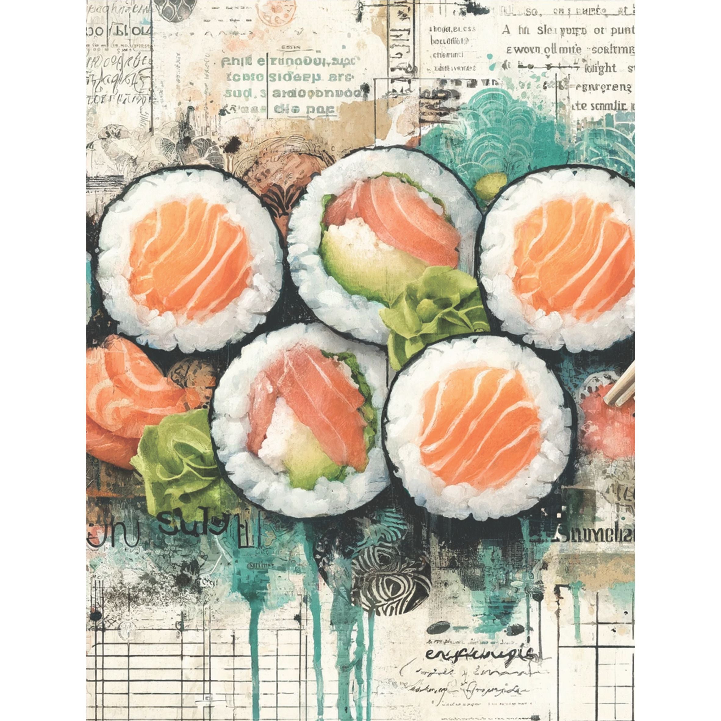 Sushi Rice Paper, 20.32 x 26.67 cm - for Decoupage Scrapbooking Cards Crafts
