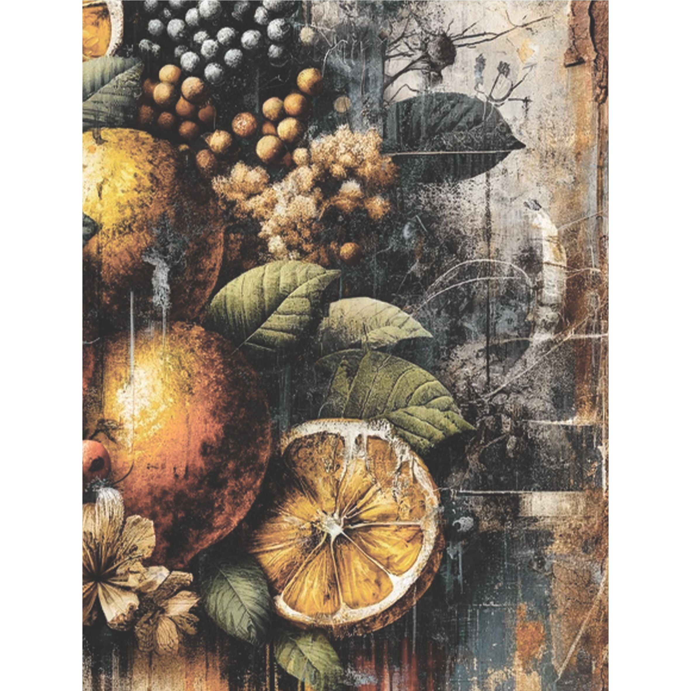 Grapes Rice Paper, 20.32 x 26.67 cm - for Decoupage Scrapbooking Cards Crafts