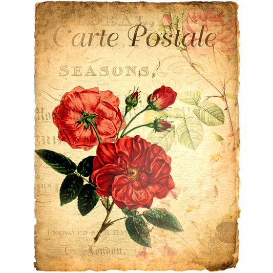 Carte Postale Rice Paper- 6 x Different Printed Mulberry Paper Images 30gsm