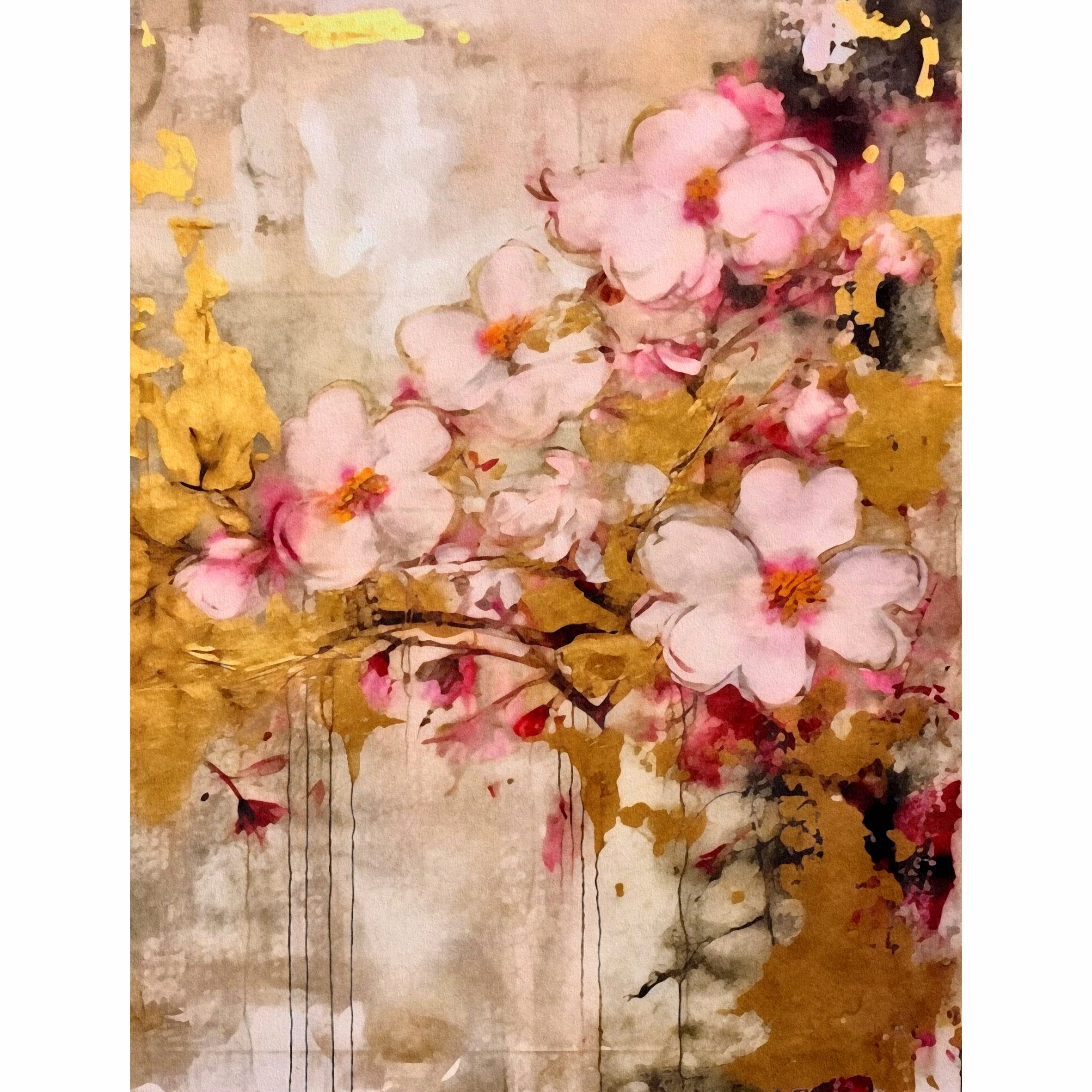 Distressed Birds Rice Paper- 6 Unique Printed Mulberry Paper Images 30gsm