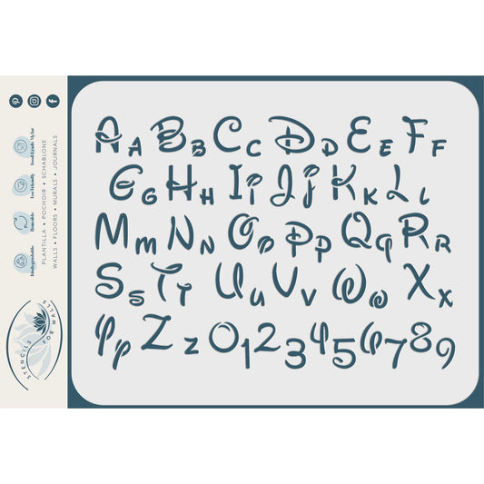 Alphabet Stencil - Letters Numbers Disney Style Font