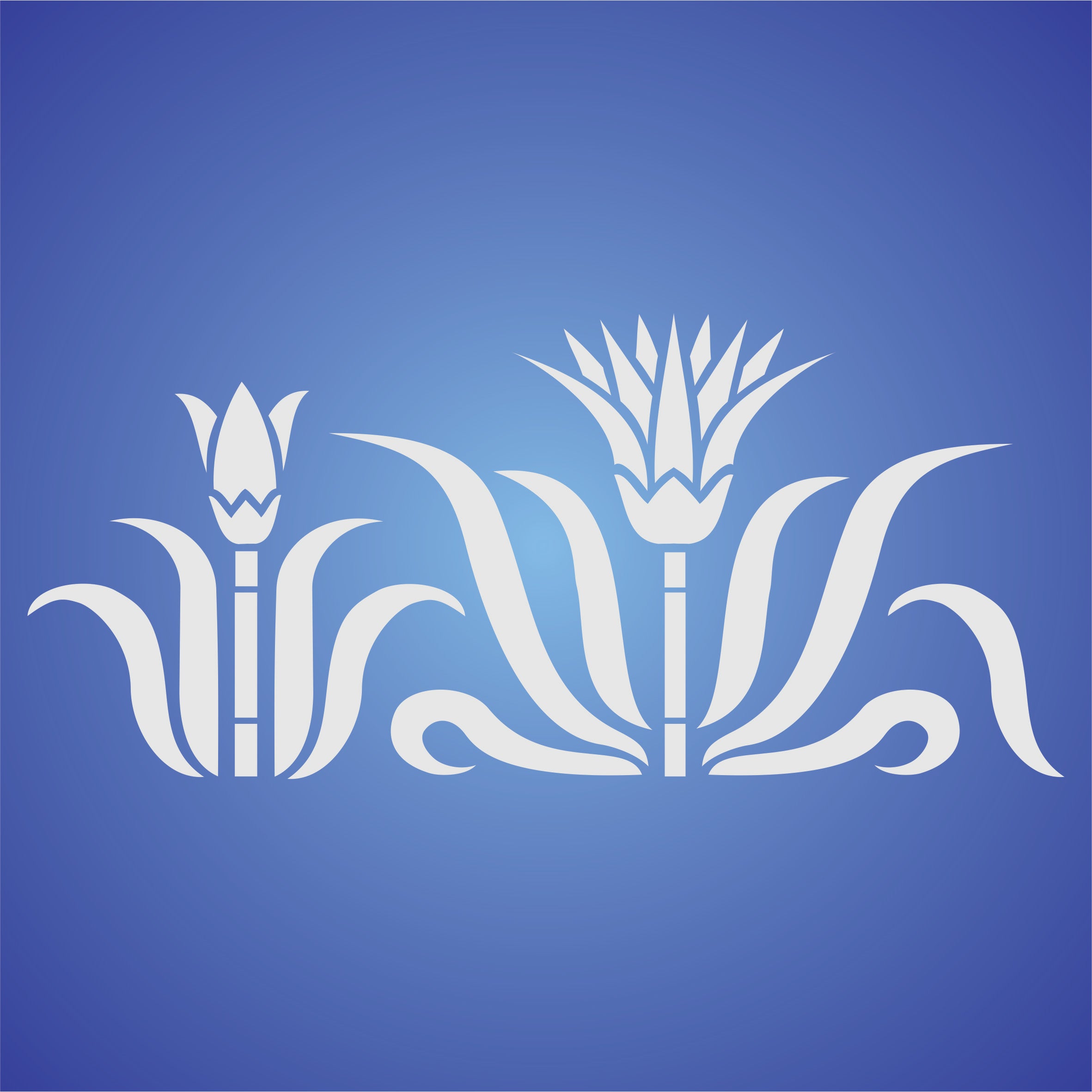 Egyptian Lotus Stencil, 25.4 x 11.43 cm - Classic Egyptian Border Flower Symbol