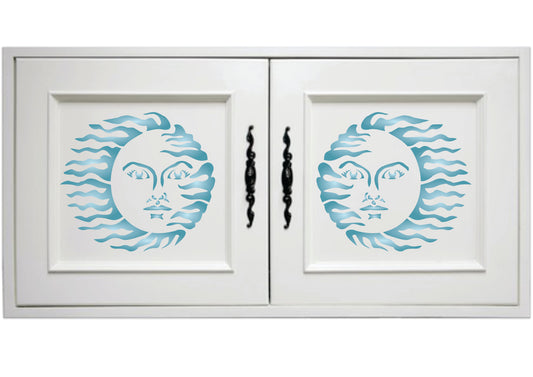 Vintage Sun Stencil - Celestial Art Nouveau Deco