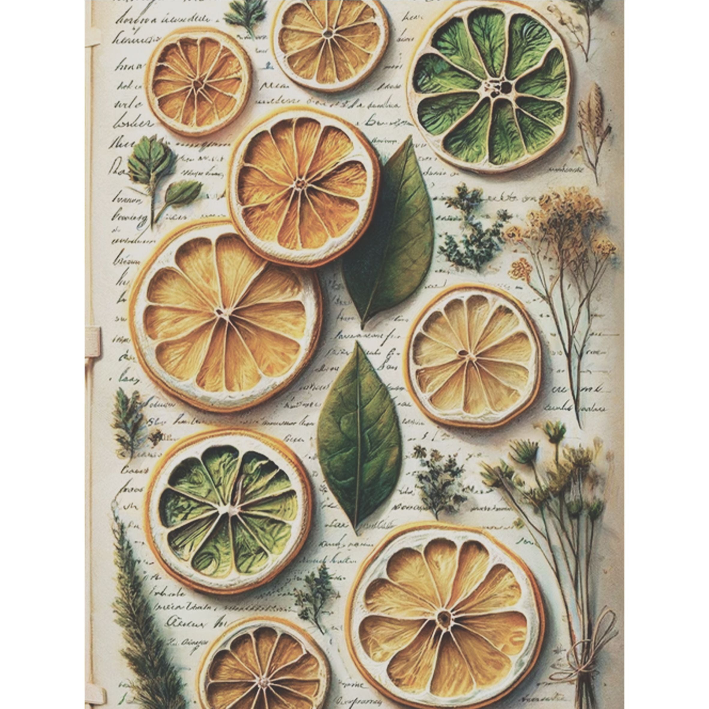 Dried Fruit Rice Paper, 20.32 x 26.67 cm - for Decoupage Scrapbooking Cards Crafts