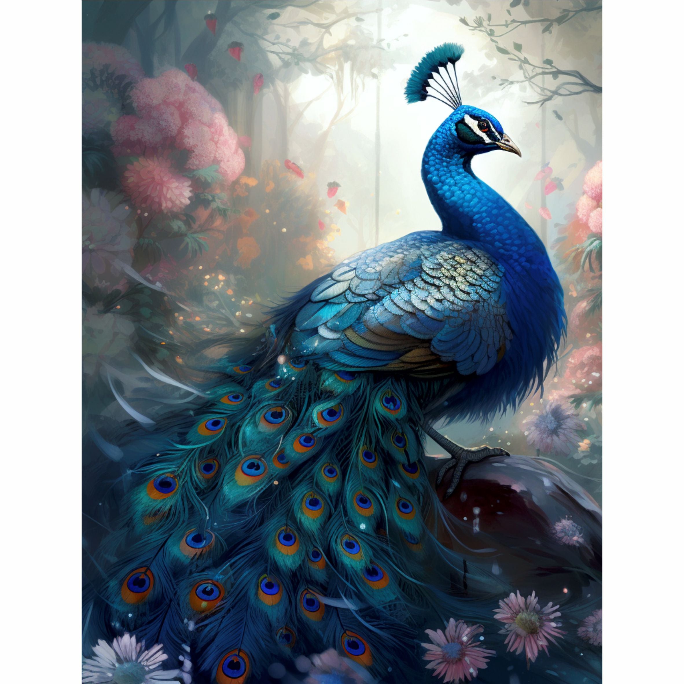 Beautiful Peacocks Rice Paper, 20.32 x 26.67 cm - for Decoupage Furniture Crafts