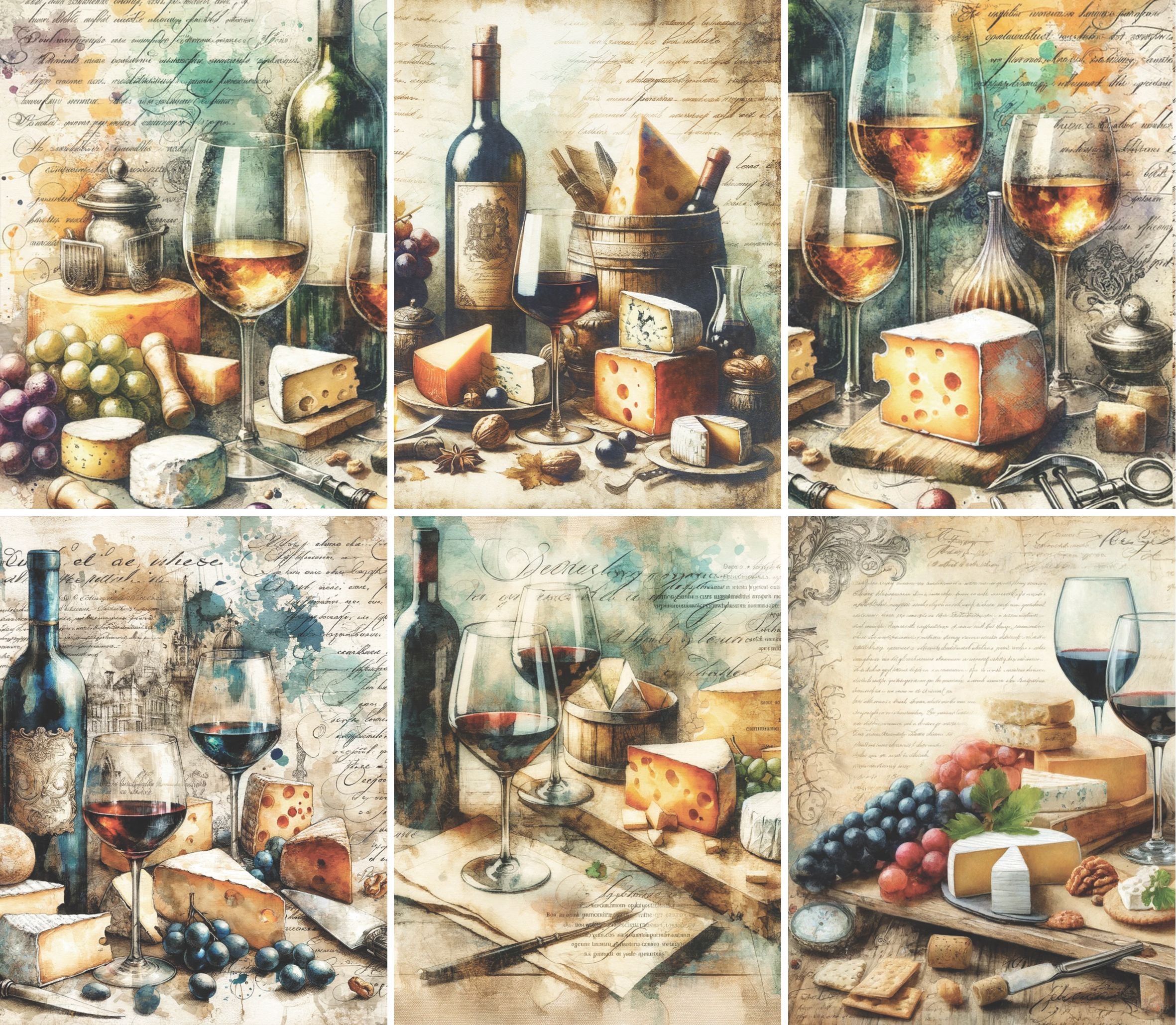 Wine Rice Paper, 20.32 x 26.67 cm - for Decoupage Scrapbooking Cards Crafts