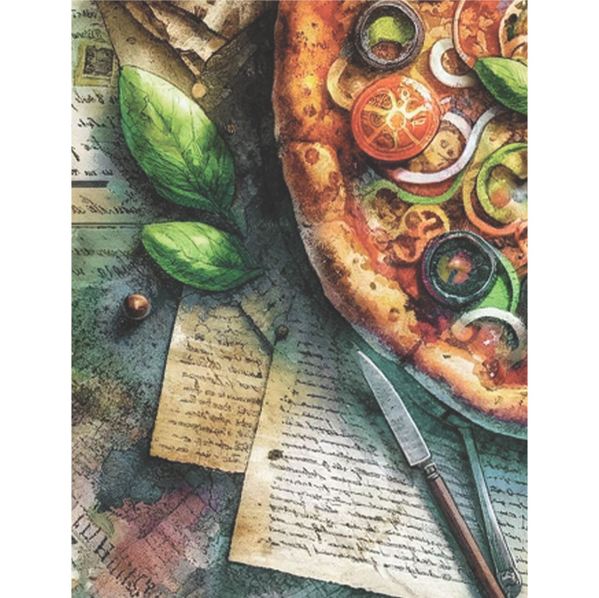 Pizza Rice Paper, 20.32 x 26.67 cm - for Decoupage Scrapbooking Cards Crafts