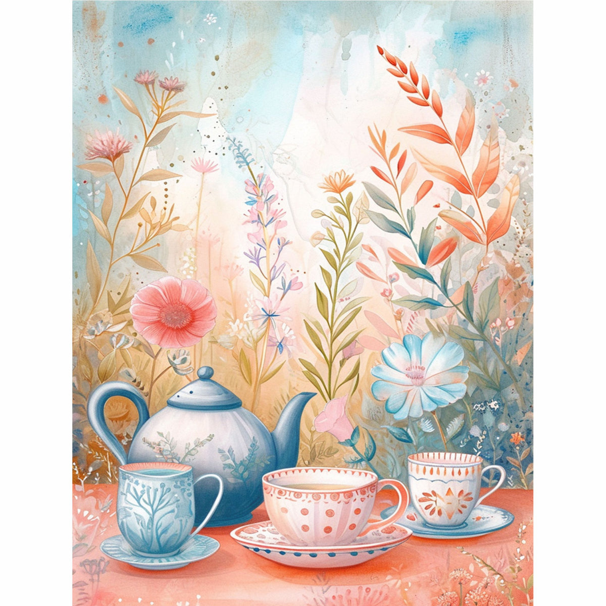 Tea Time Rice Paper, 20 x 26,6cm (6pc) - 6 Designs for Scrapbooking Cards Crafts, Decoupage by CRAFT KREATIVELY