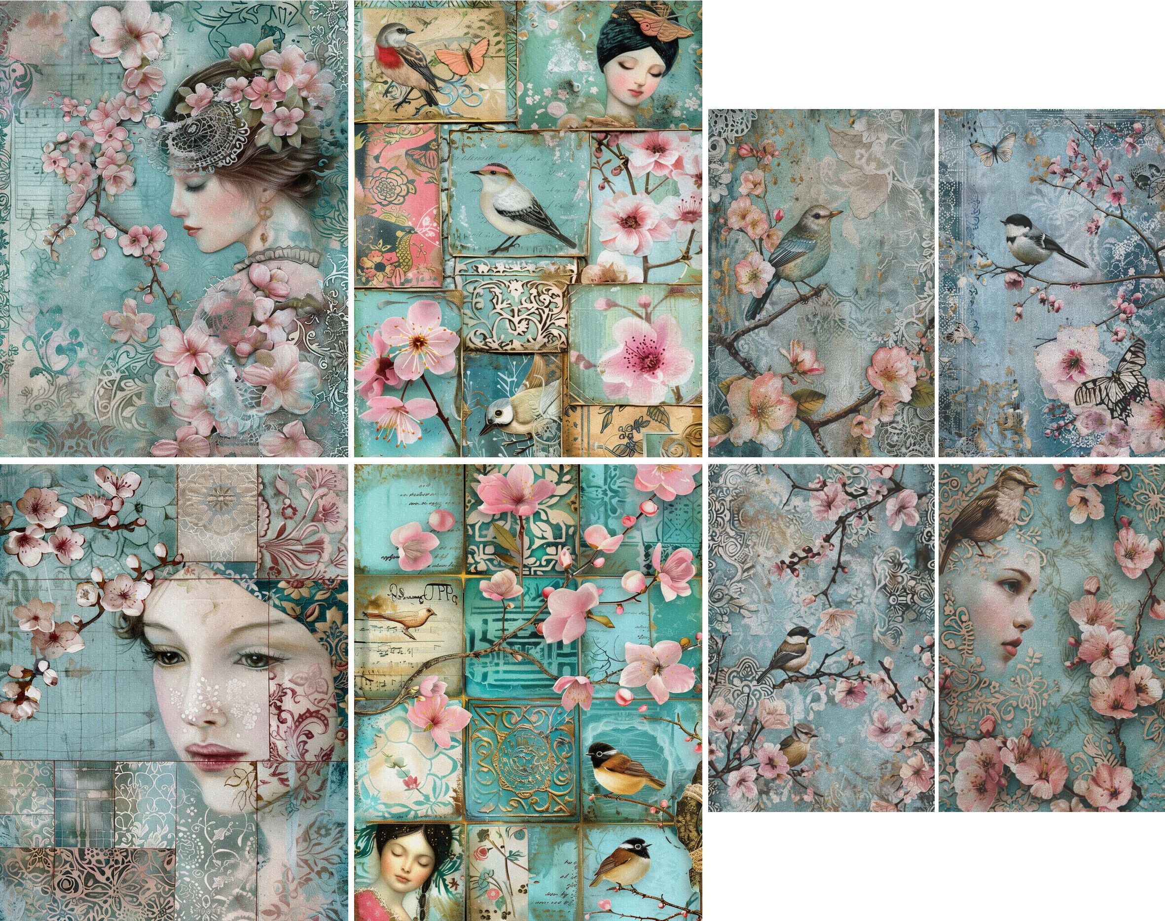 Sakura Decoupage Rice Paper, 20.32 x 26.67 cm - for Scrapbooking Cards Crafts