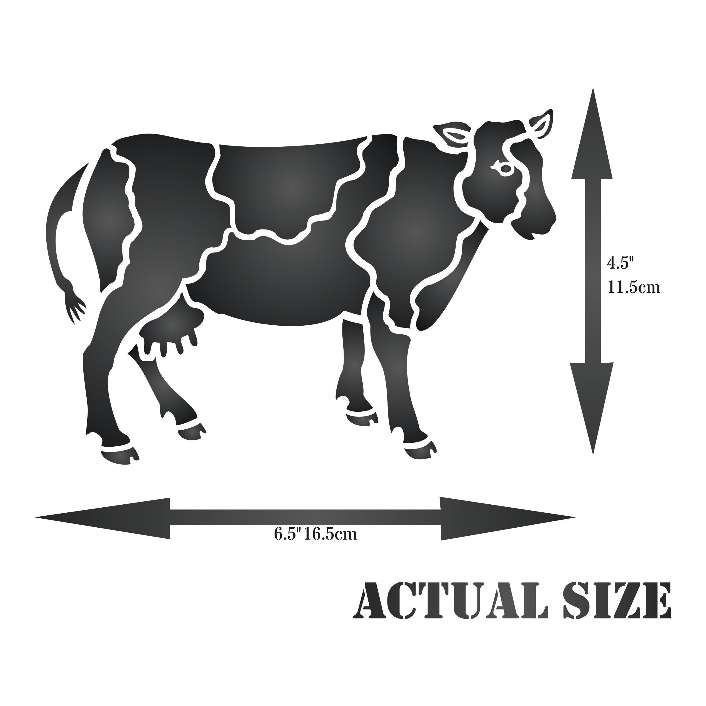 Cow Stencil, 16.51 x 11.43 cm - Decorative Farm Animals
