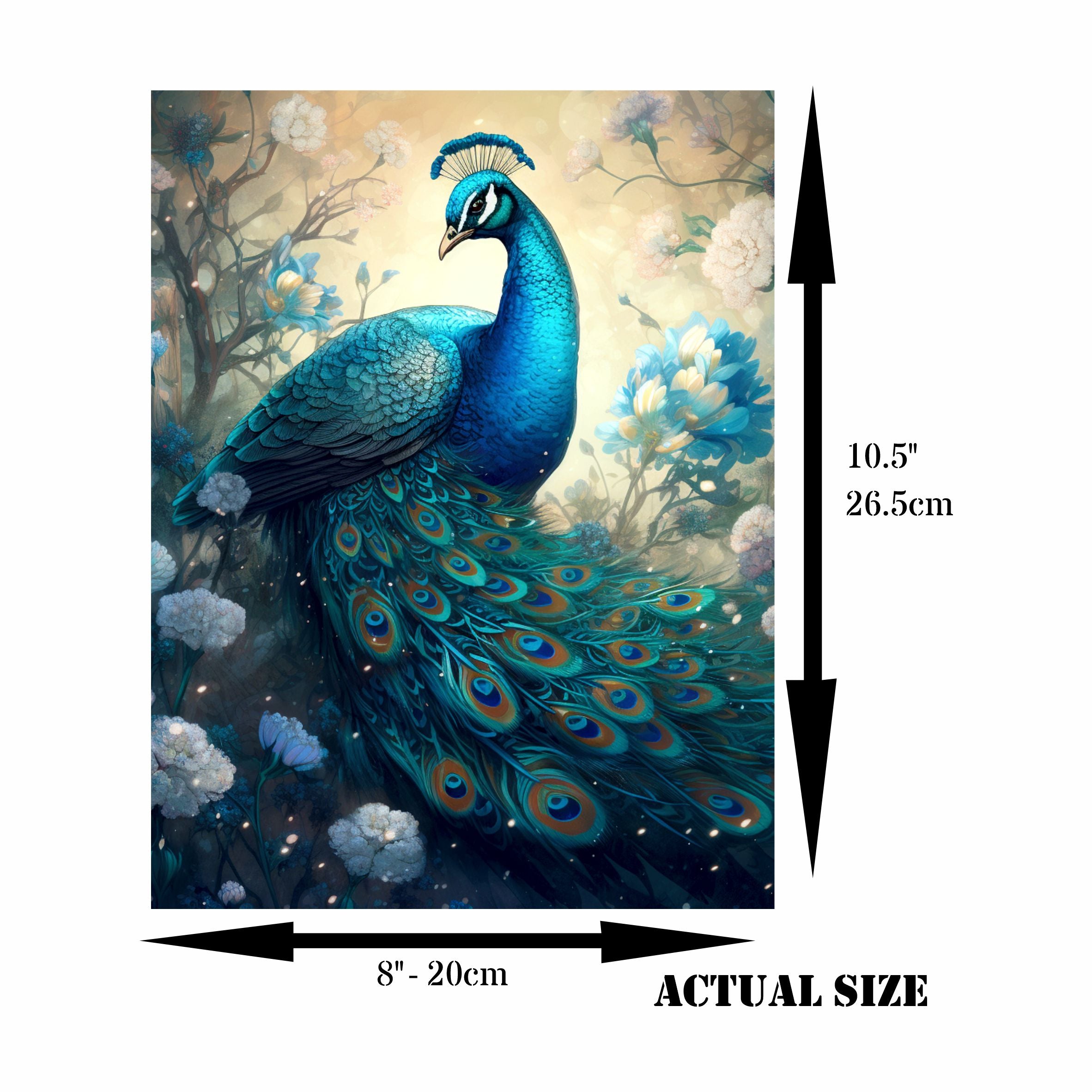 Beautiful Peacocks Rice Paper, 20.32 x 26.67 cm - for Decoupage Furniture Crafts