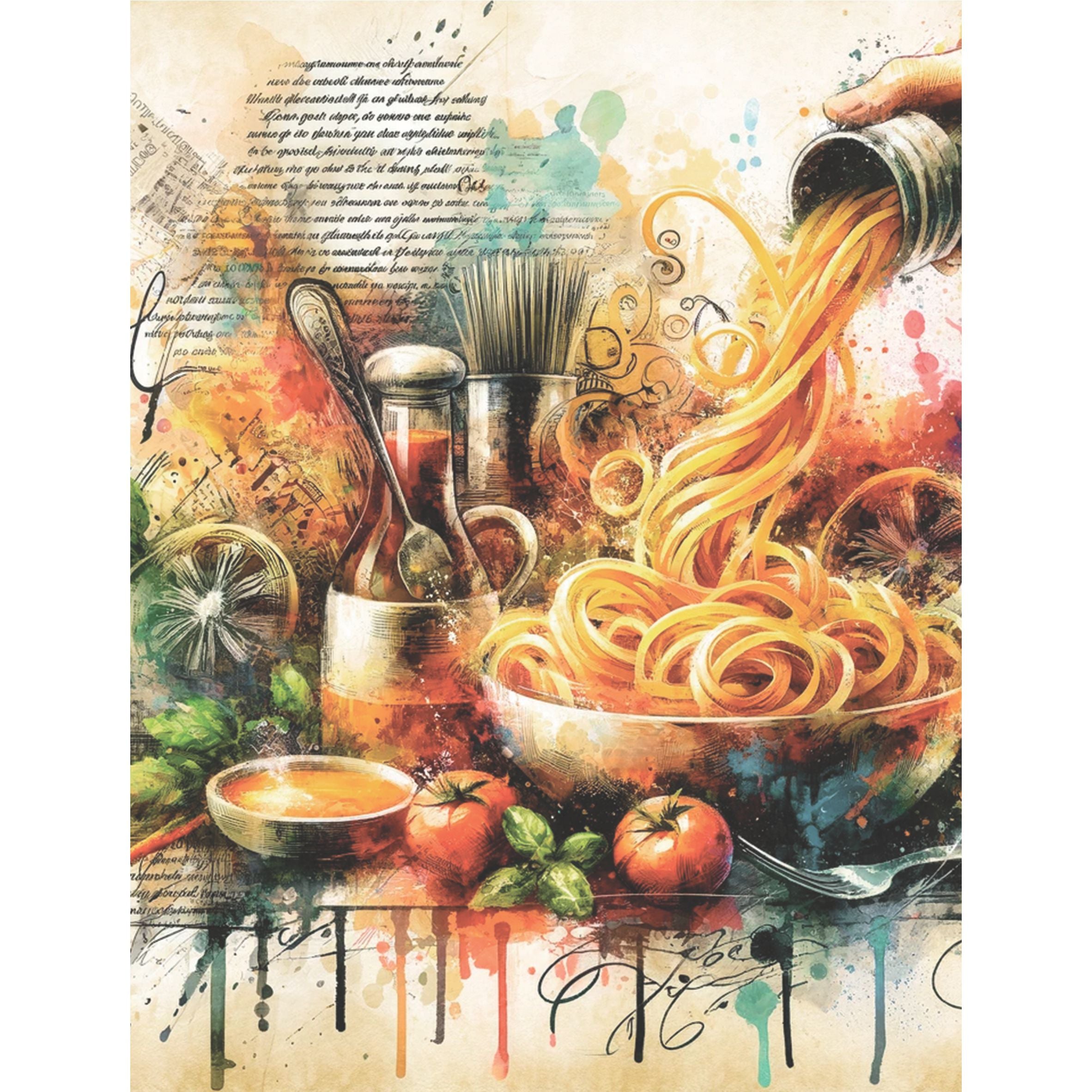 Pasta Rice Paper, 20.32 x 26.67 cm - for Decoupage Scrapbooking Cards Crafts