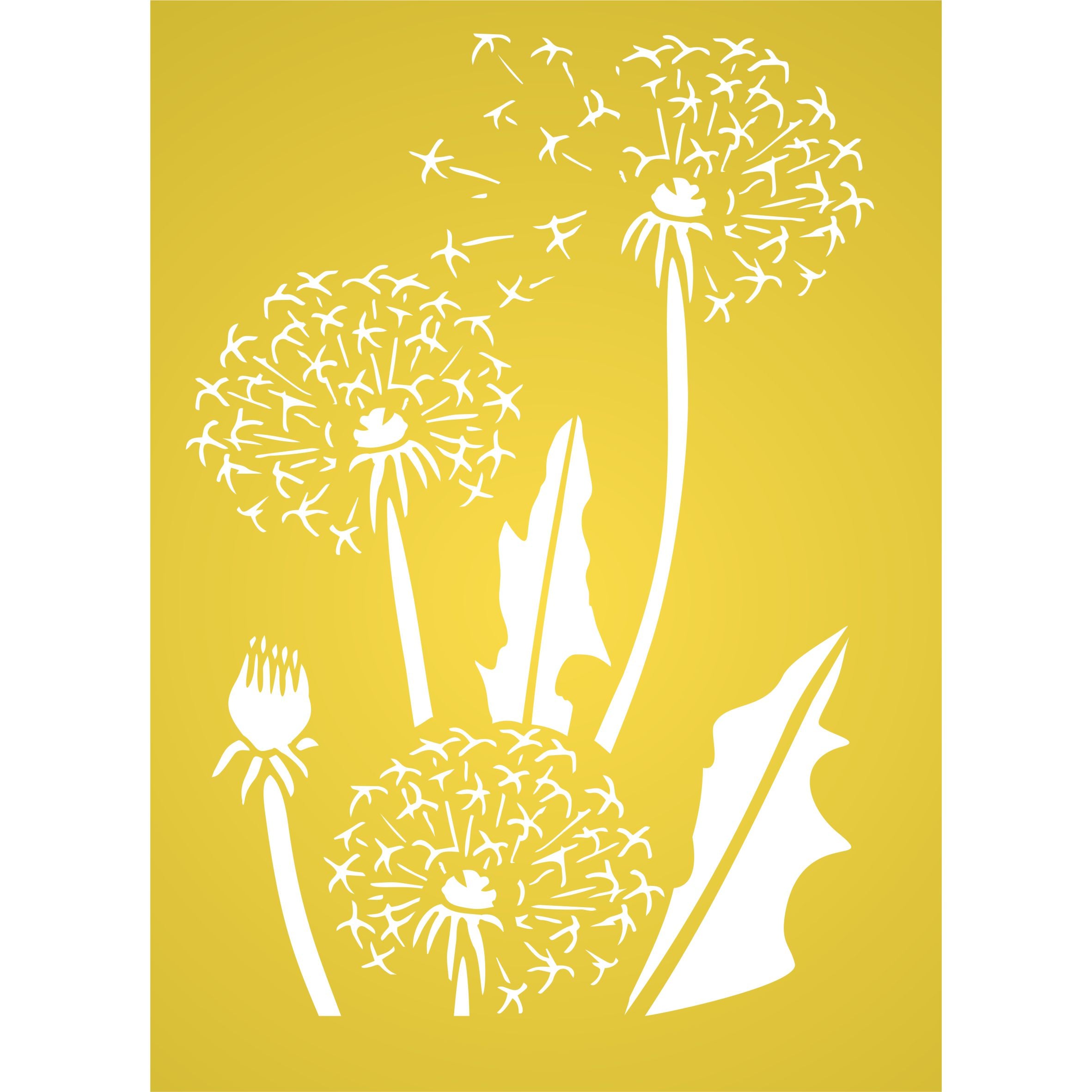 DandiClocks Layering Stencil, 11.43 x 16.51 cm - Dandelion Puff Mask use to Add Texture
