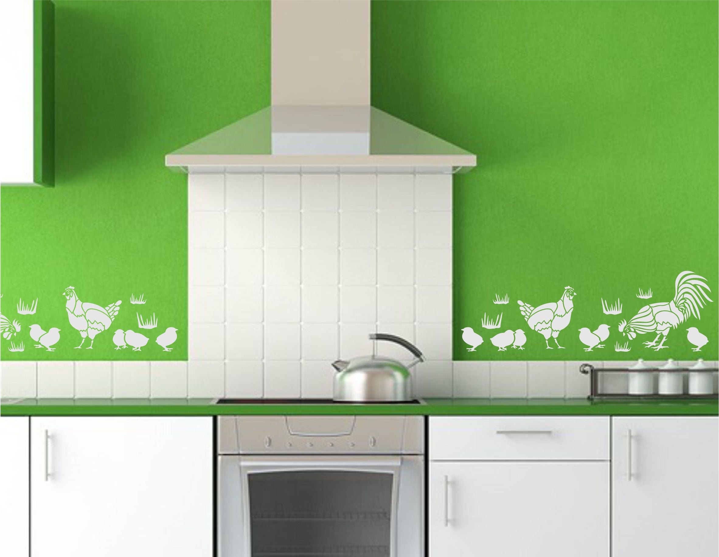 Chicken Stencil, 50.8 x 16.51 cm - Decorative Farm Animal Birds Border