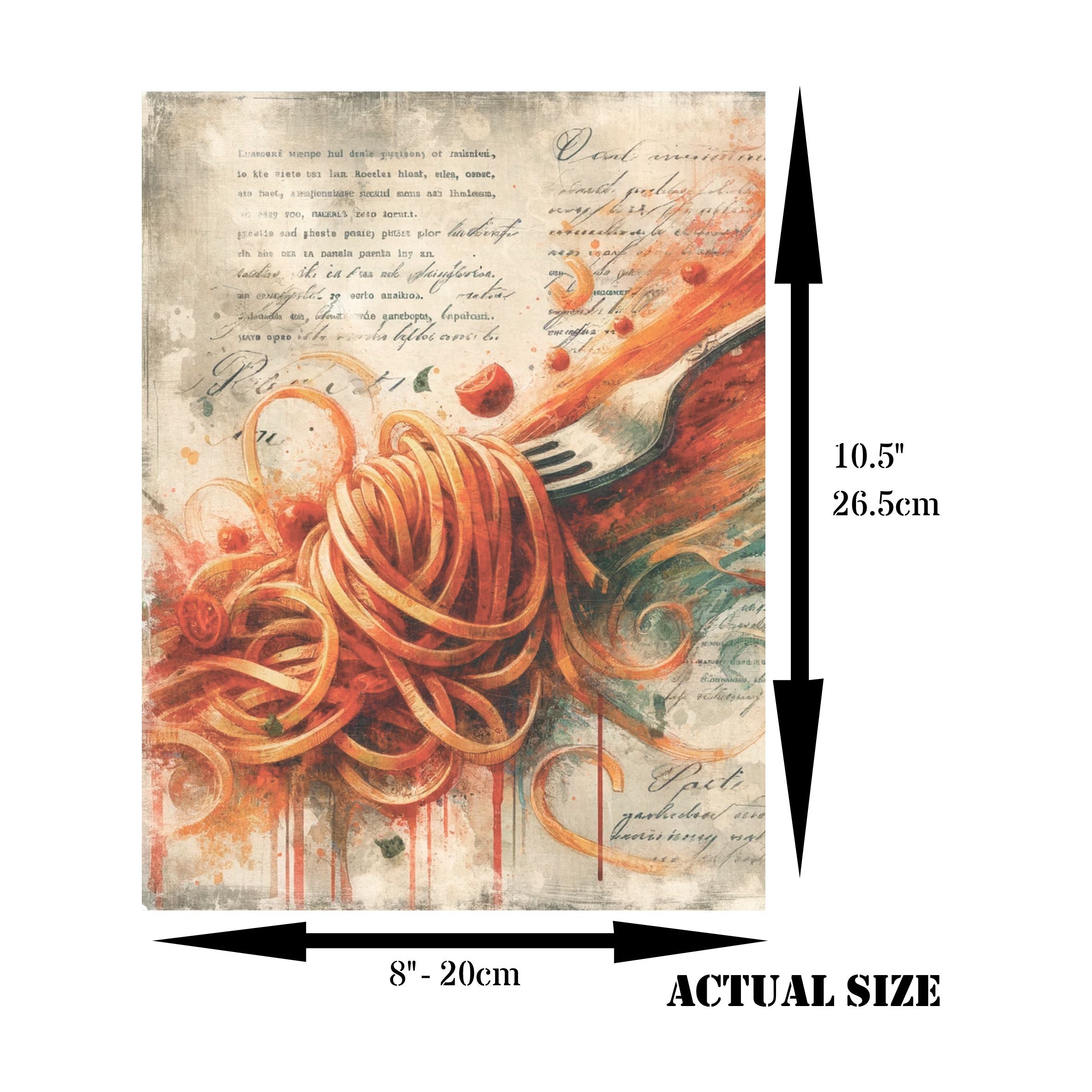 Pasta Rice Paper, 20.32 x 26.67 cm - for Decoupage Scrapbooking Cards Crafts
