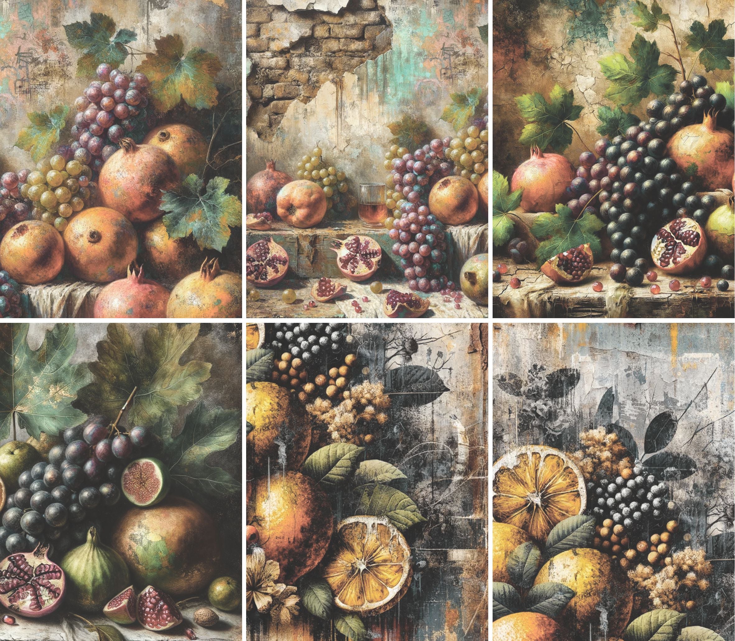 Grapes Rice Paper, 20.32 x 26.67 cm - for Decoupage Scrapbooking Cards Crafts