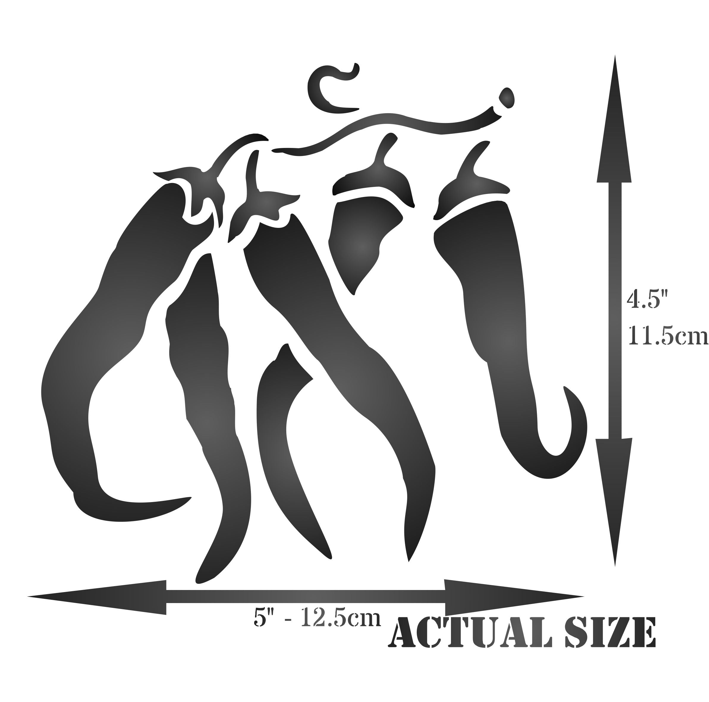 Chili Pepper Stencil, 11.43 x 11.43 cm - Classic Vegetable Chilli