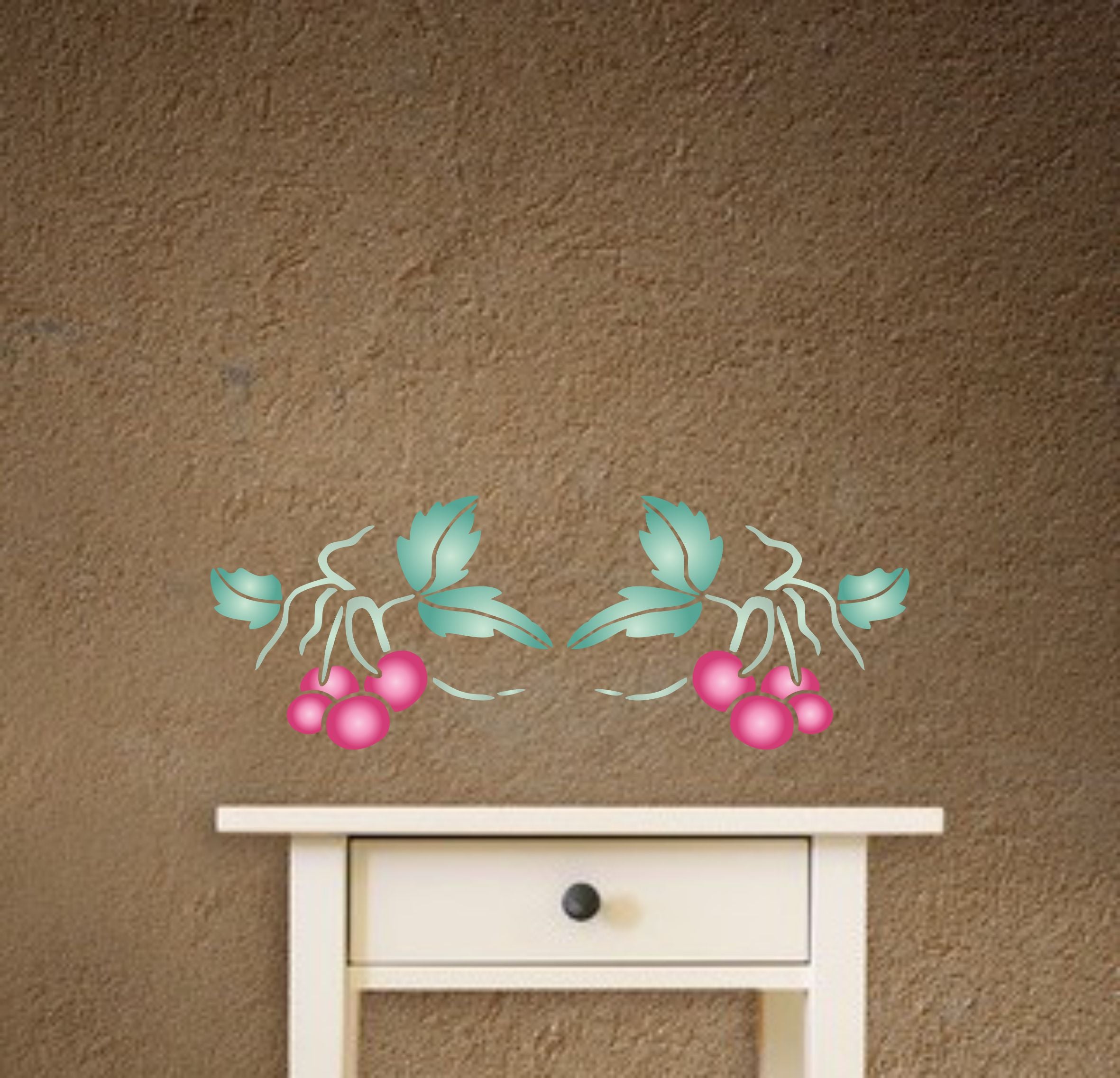 Cherry Stencil, 15.24 x 11.43 cm - Classic Fruit Red Cherry