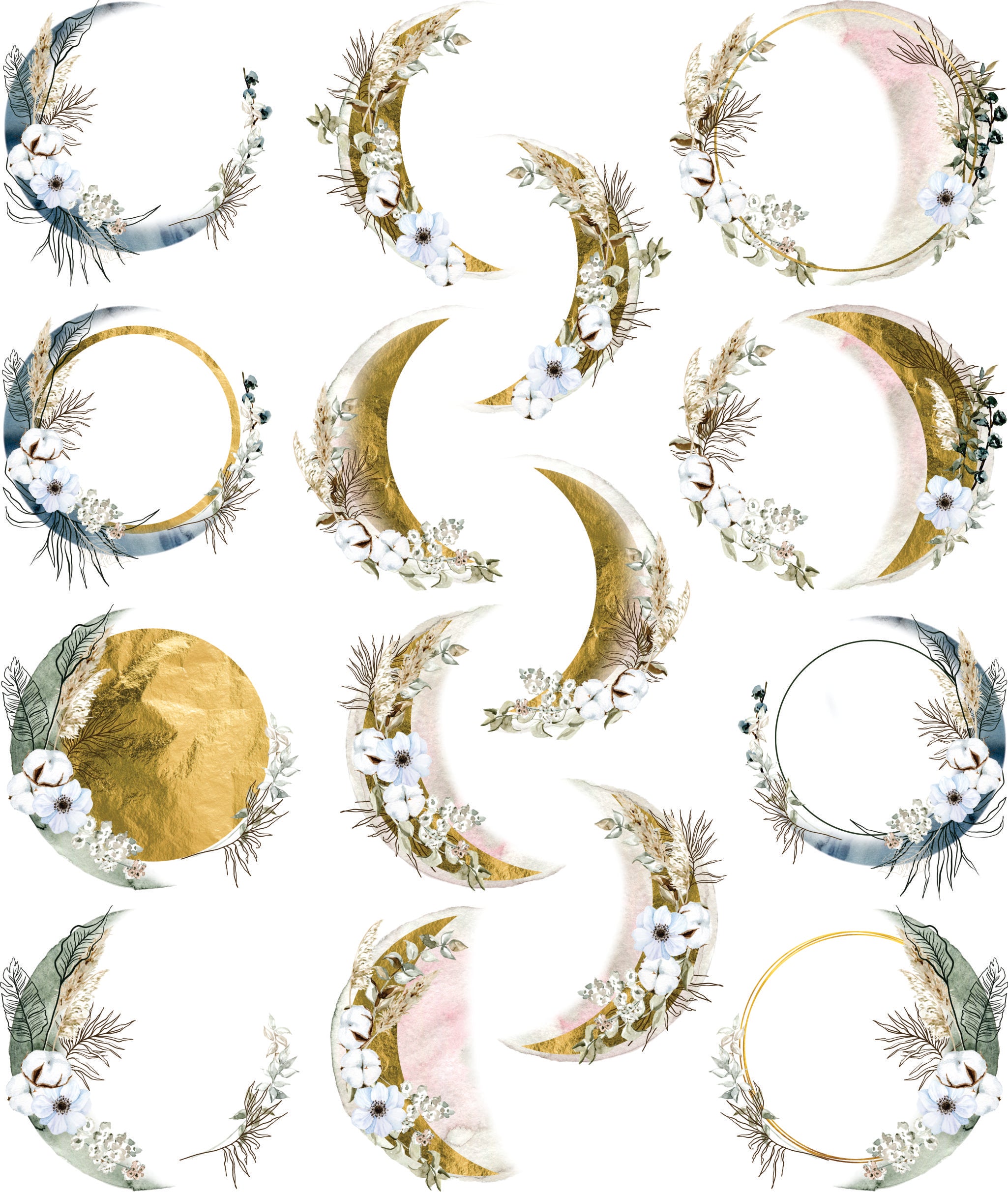 Boho Moons Decoupage Rice Paper, 29.21 x 36.83 cm - for Journal Cards Crafts