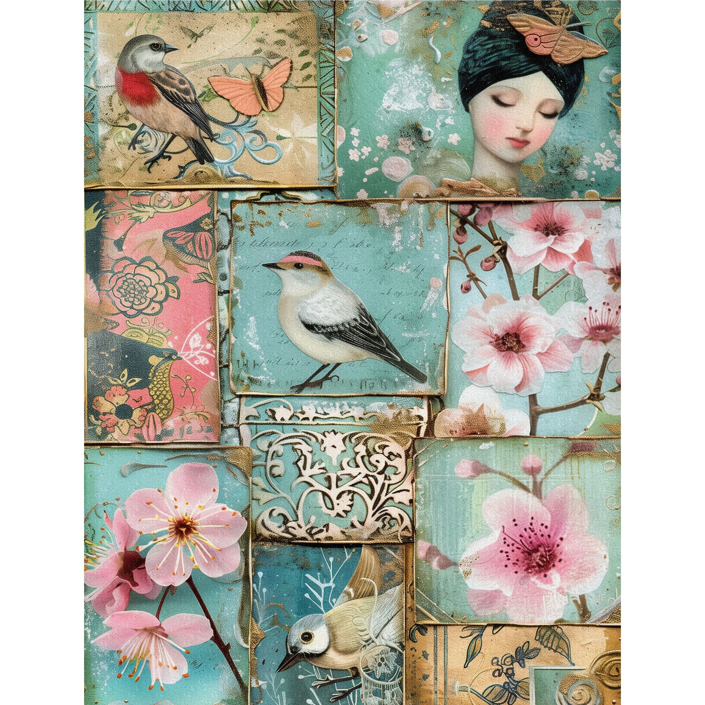 Sakura Decoupage Rice Paper, 20.32 x 26.67 cm - for Scrapbooking Cards Crafts
