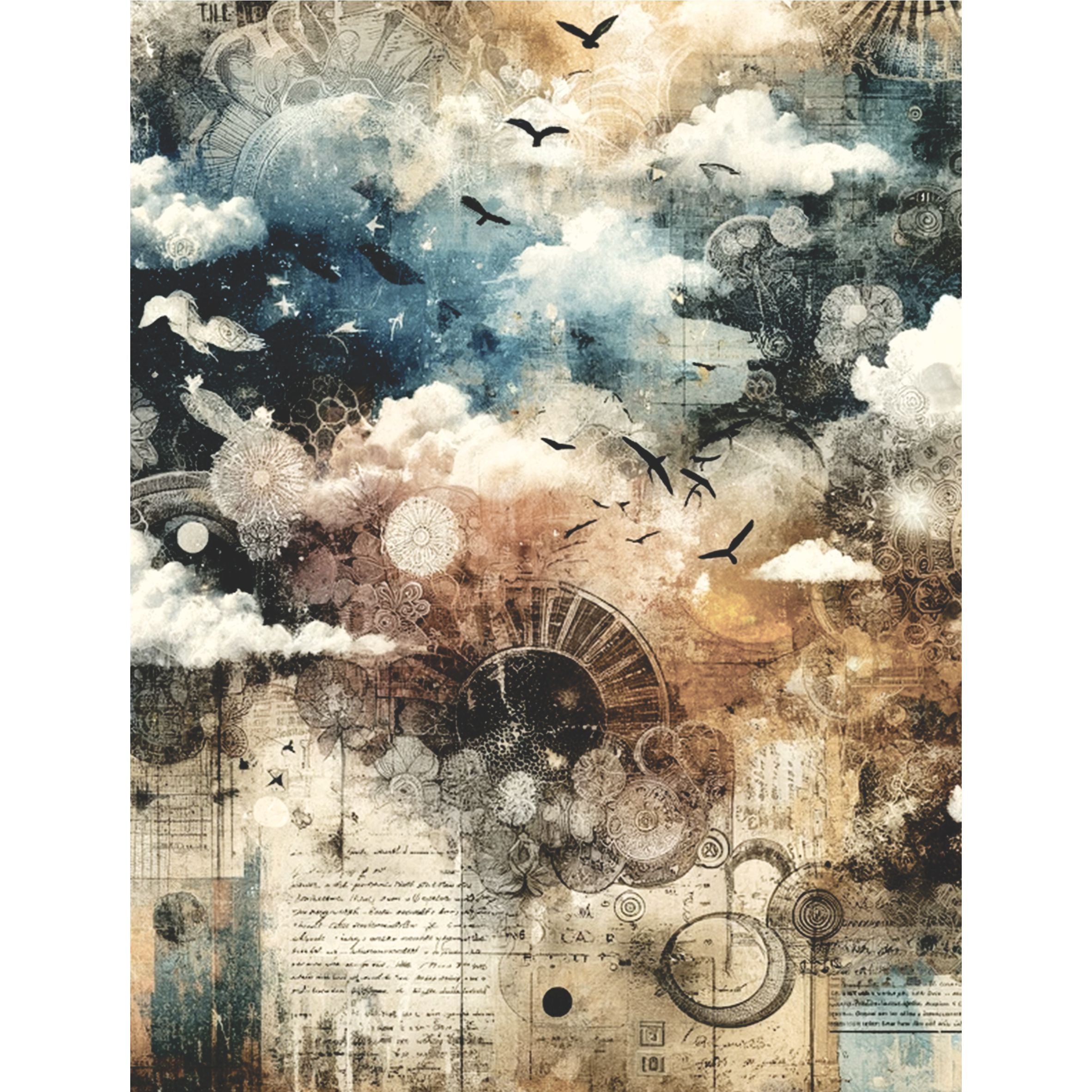 Gothic Sky Rice Paper, 20.32 x 26.67 cm - for Decoupage Scrapbooking Cards Crafts