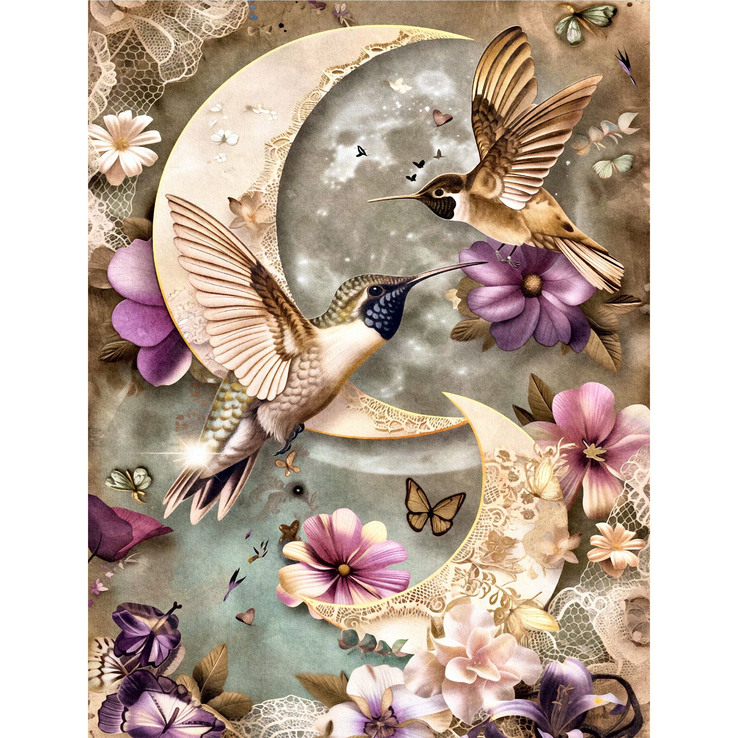 Birds Decoupage Rice Paper, 20.32 x 26.67 cm - for Scrapbooking Cards Crafts
