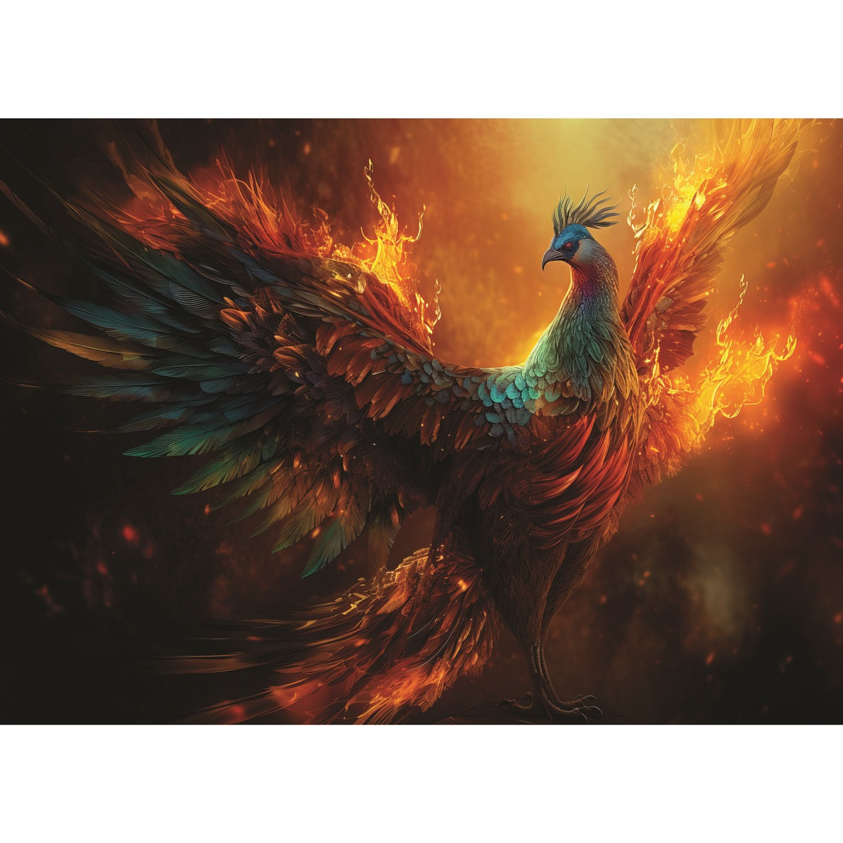 Phoenix Fire Bird Rice Paper, 29.21 x 40.64 cm - for Decoupage Cards Print Crafts