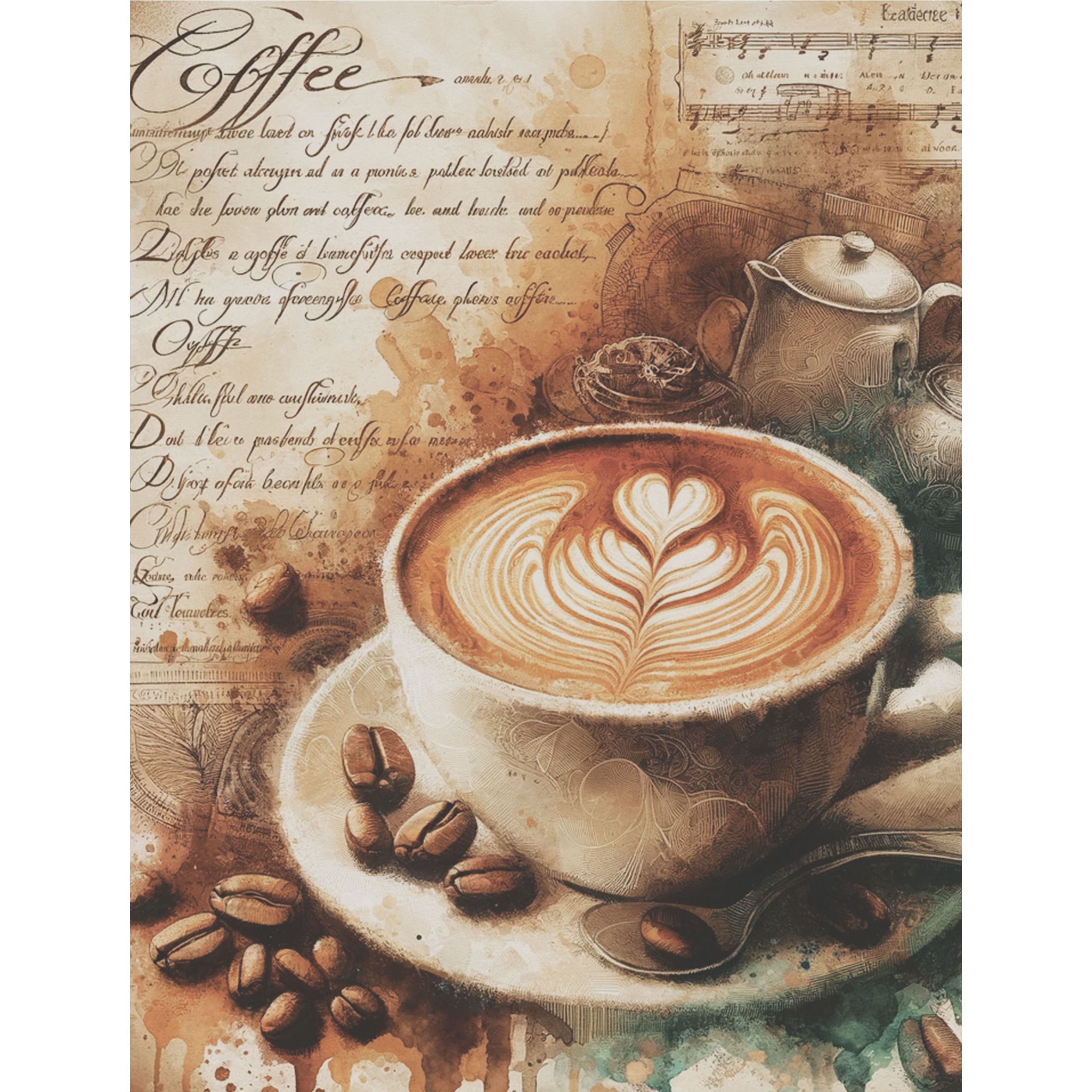 Cappuccino Rice Paper, 20.32 x 26.67 cm - for Decoupage Scrapbooking Cards Crafts