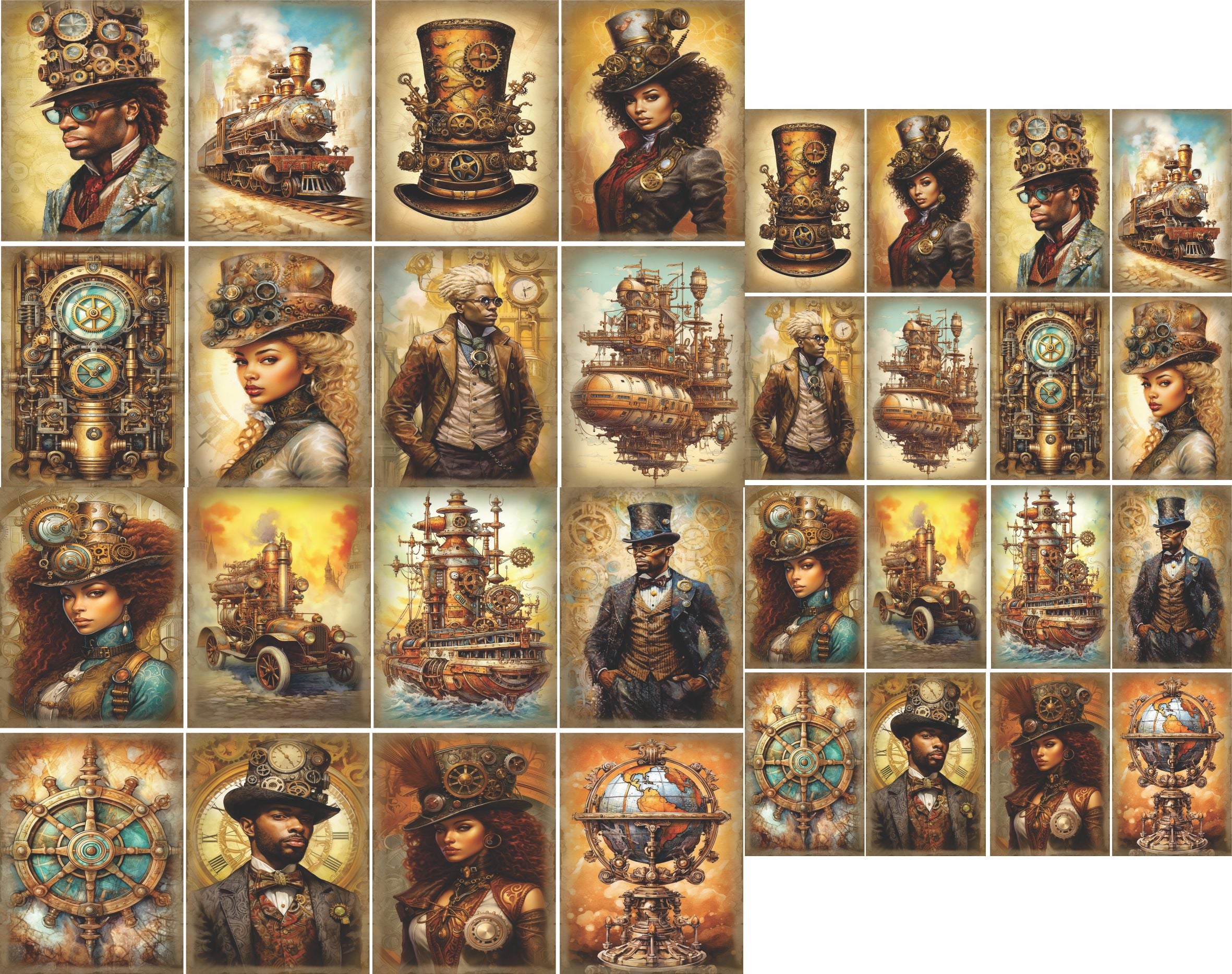 Steampunk Mulberry Rice Paper, 20.32 x 26.67 cm - for Decoupage Cards Crafts