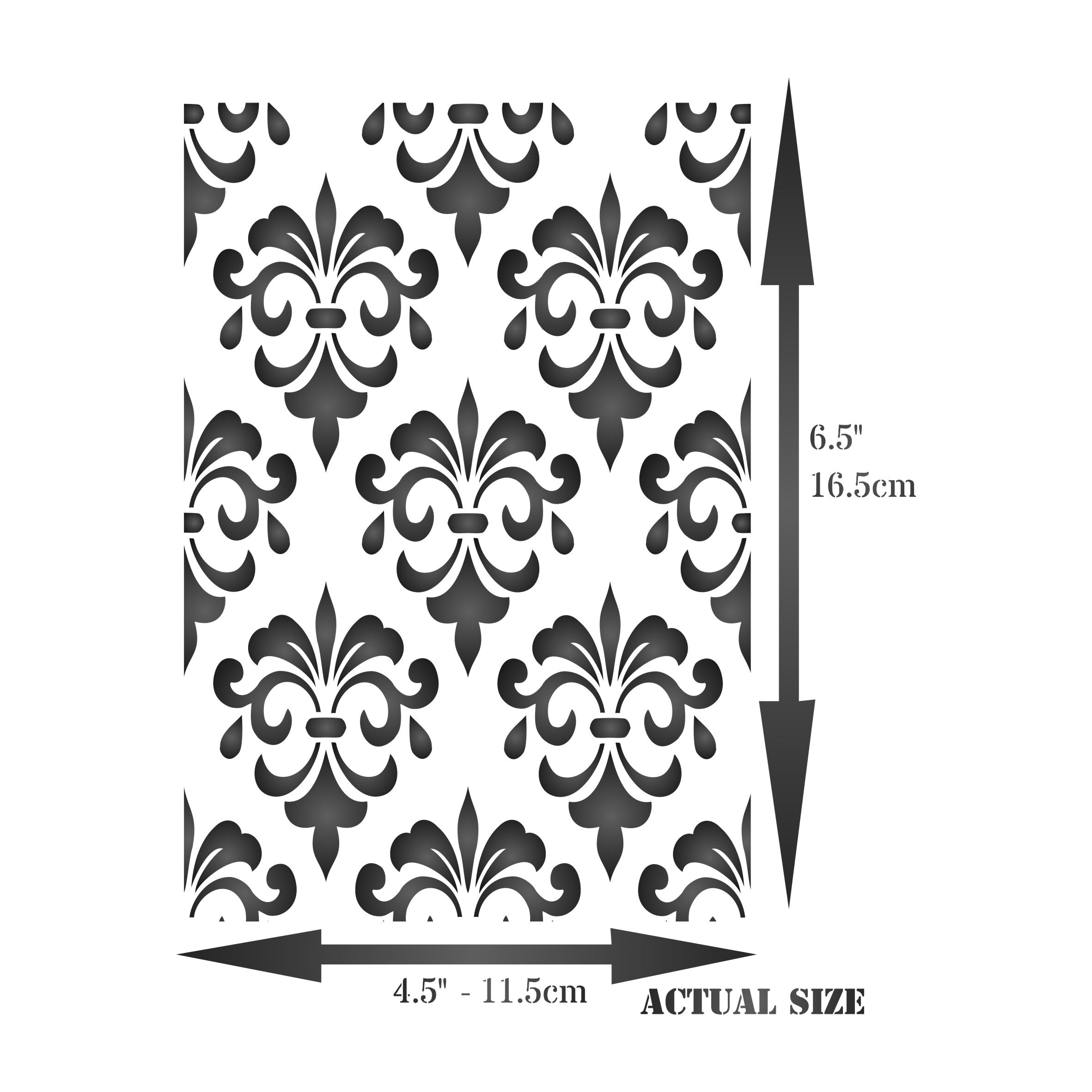 Damask Layering Stencil, 11.43 x 16.51 cm- Flower Mask use to Add Texture