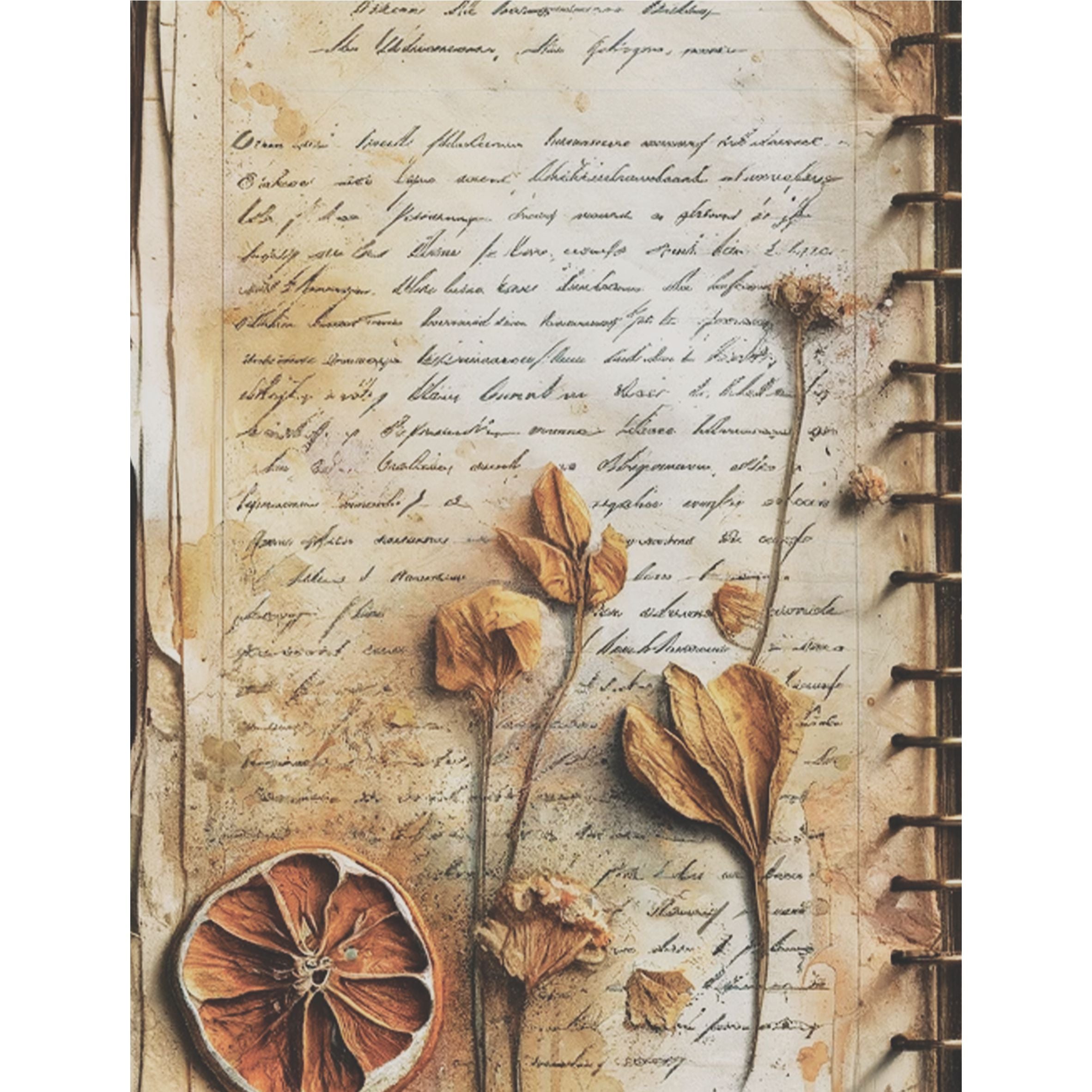 Dried Fruit Rice Paper, 20.32 x 26.67 cm - for Decoupage Scrapbooking Cards Crafts