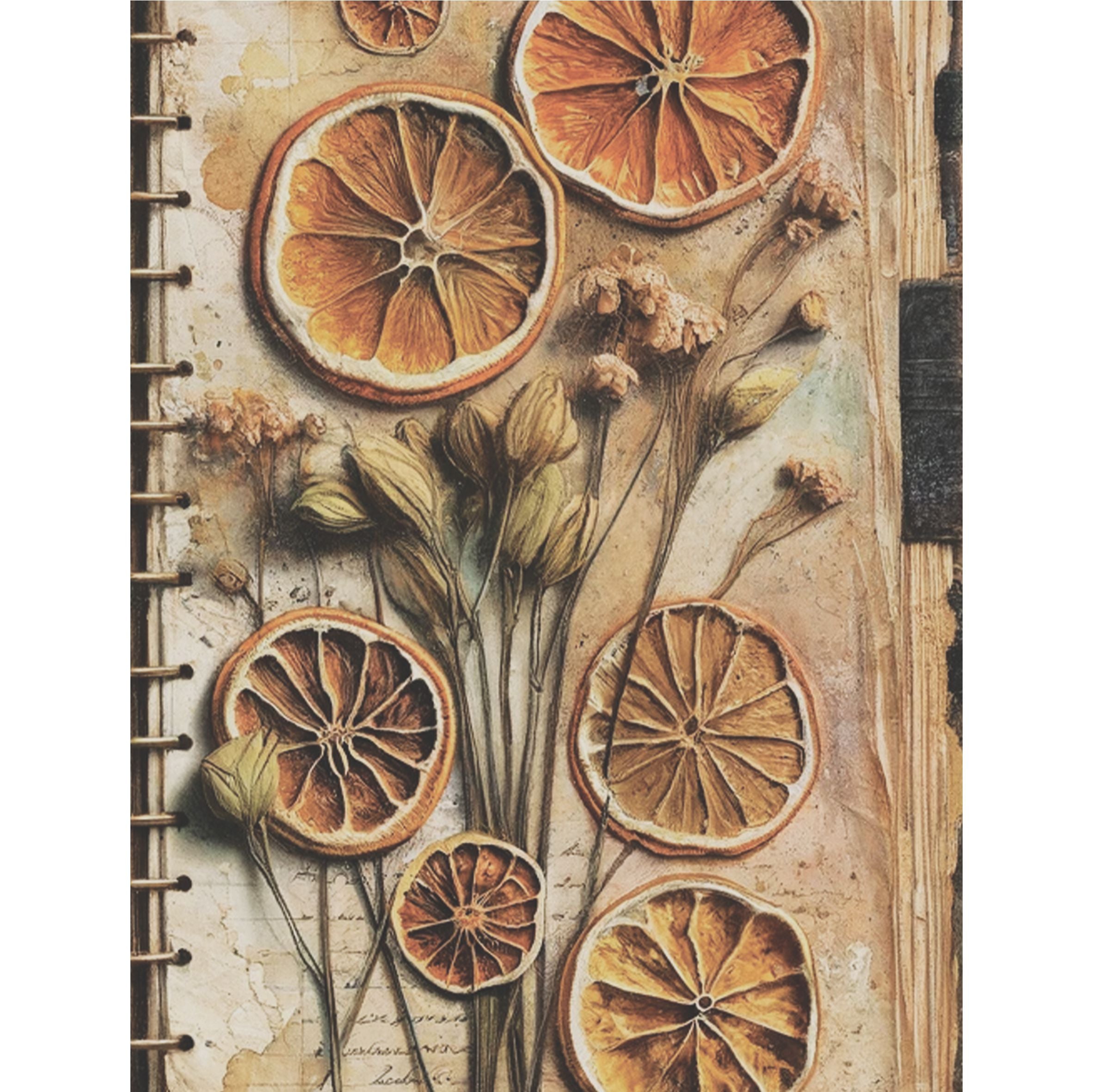 Dried Fruit Rice Paper, 20.32 x 26.67 cm - for Decoupage Scrapbooking Cards Crafts