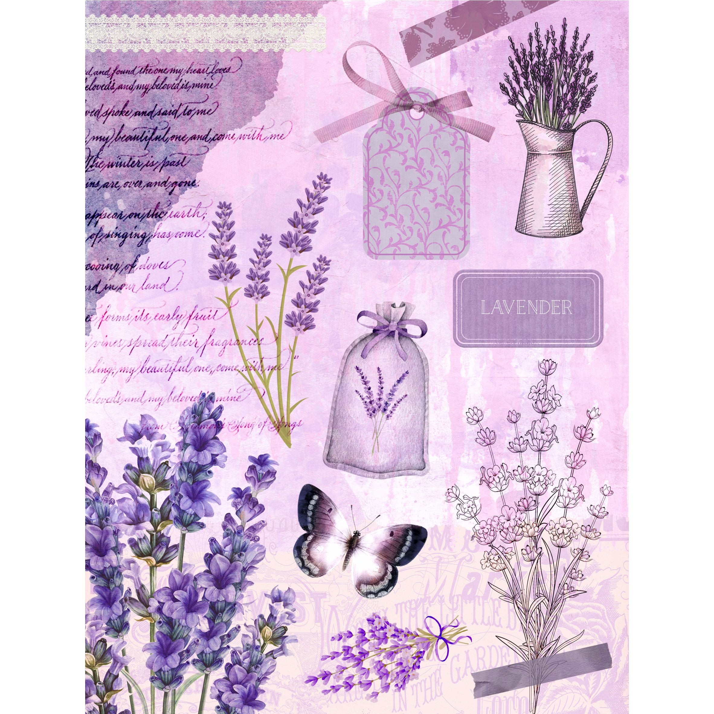 Herbs Decoupage Rice Paper, 20.32 x 26.67 cm - for Decoupage Scrapbooking Craft