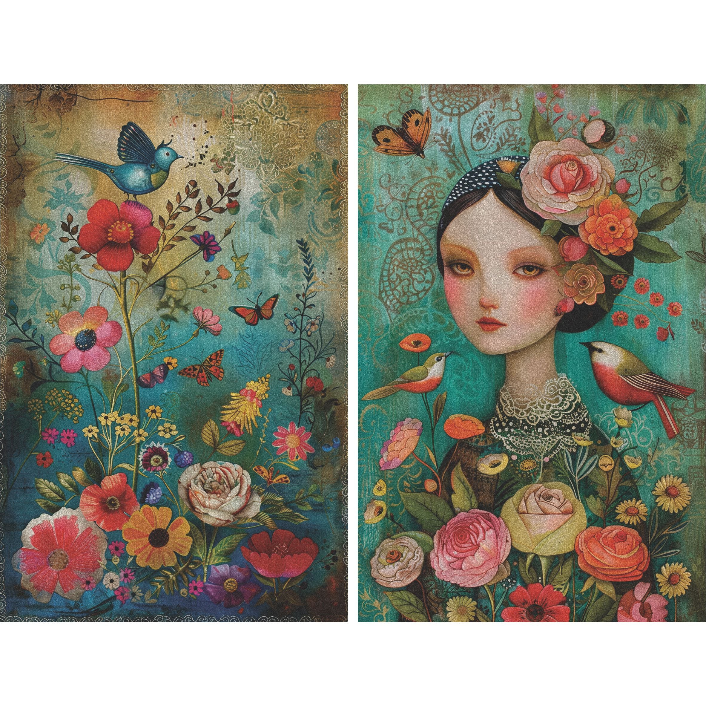 Ladies Decoupage Rice Paper, 20.32 x 26.67 cm - for Decoupage Scrapbooking Crafts
