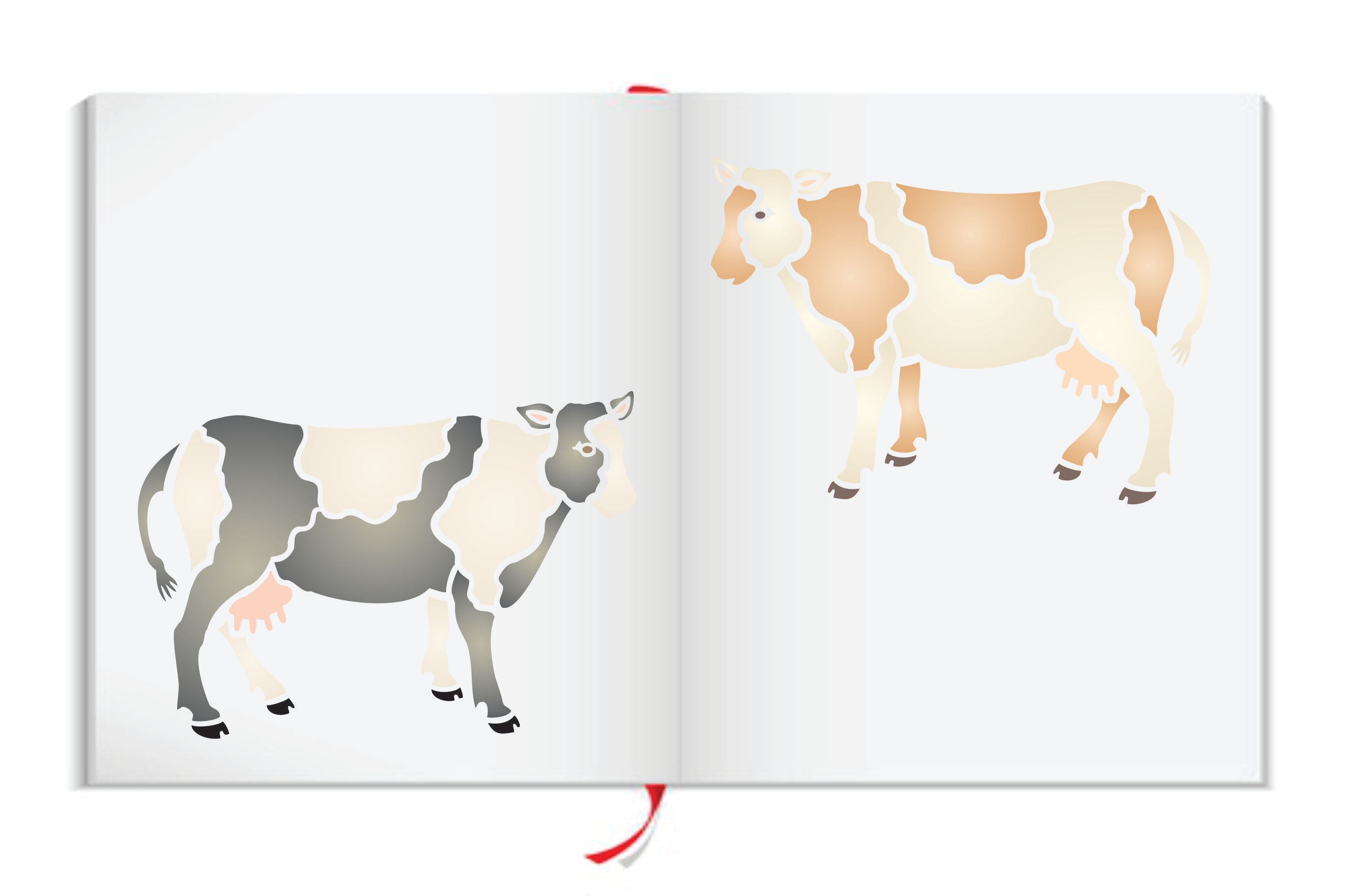 Cow Stencil, 16.51 x 11.43 cm - Decorative Farm Animals