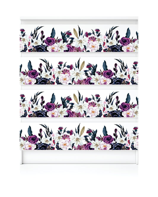 Gothic Floral Border Rice Paper- 20 Sheets Printed Mulberry Paper Border 36gsm