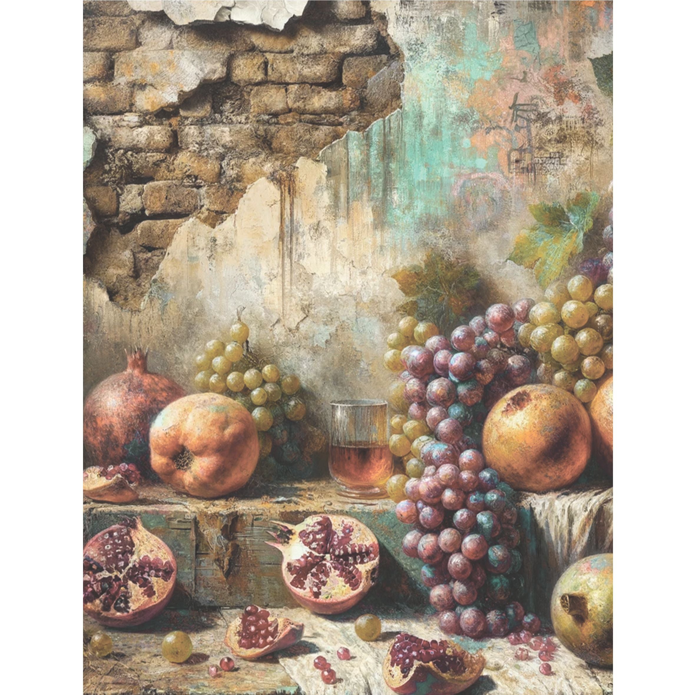 Grapes Rice Paper, 20.32 x 26.67 cm - for Decoupage Scrapbooking Cards Crafts