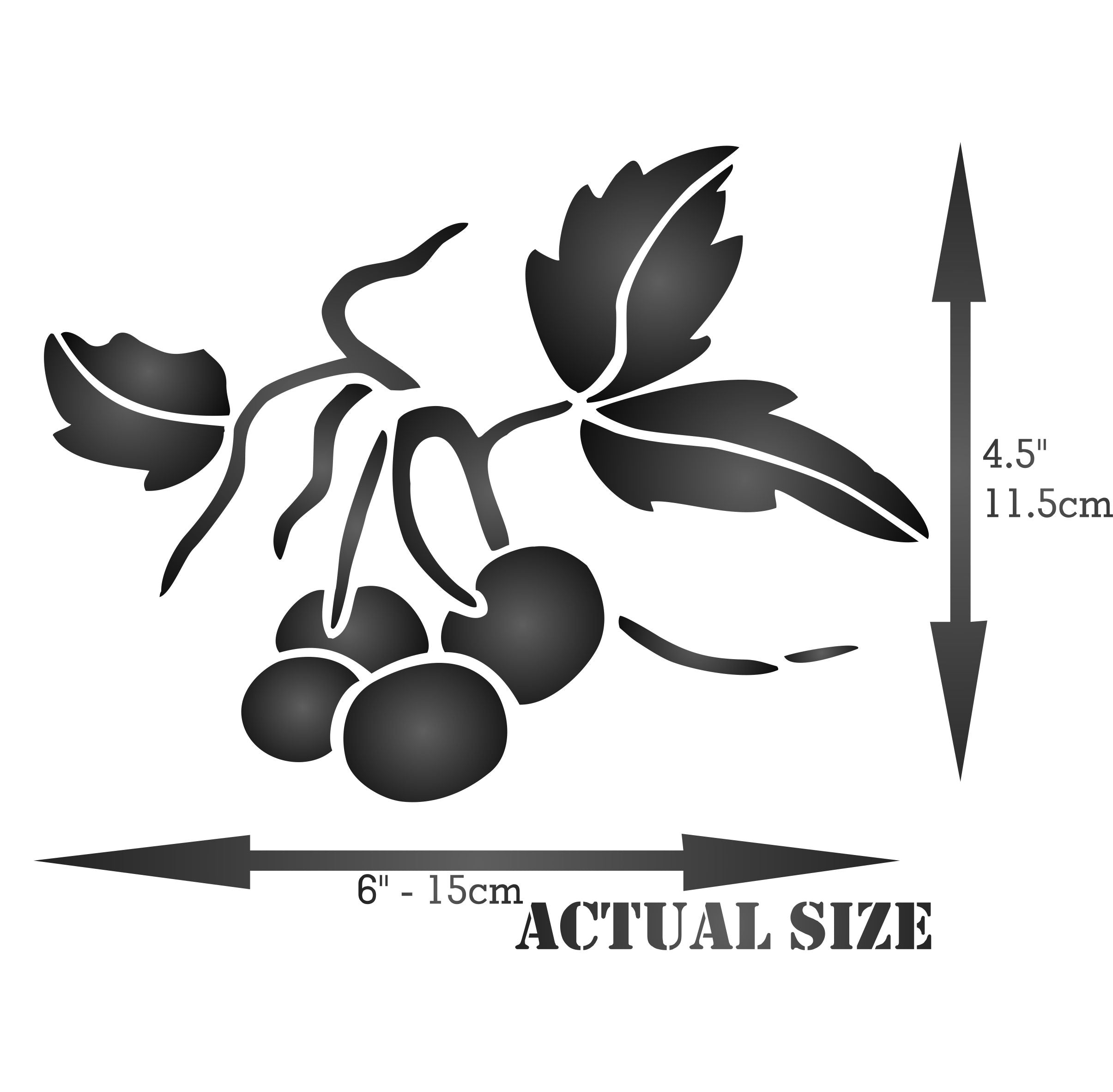 Cherry Stencil, 15.24 x 11.43 cm - Classic Fruit Red Cherry