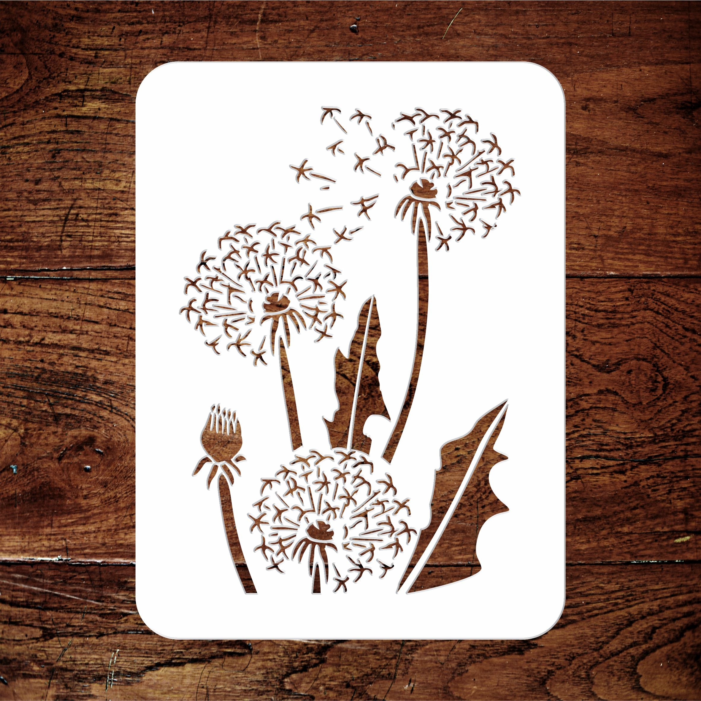 DandiClocks Layering Stencil, 11.43 x 16.51 cm - Dandelion Puff Mask use to Add Texture
