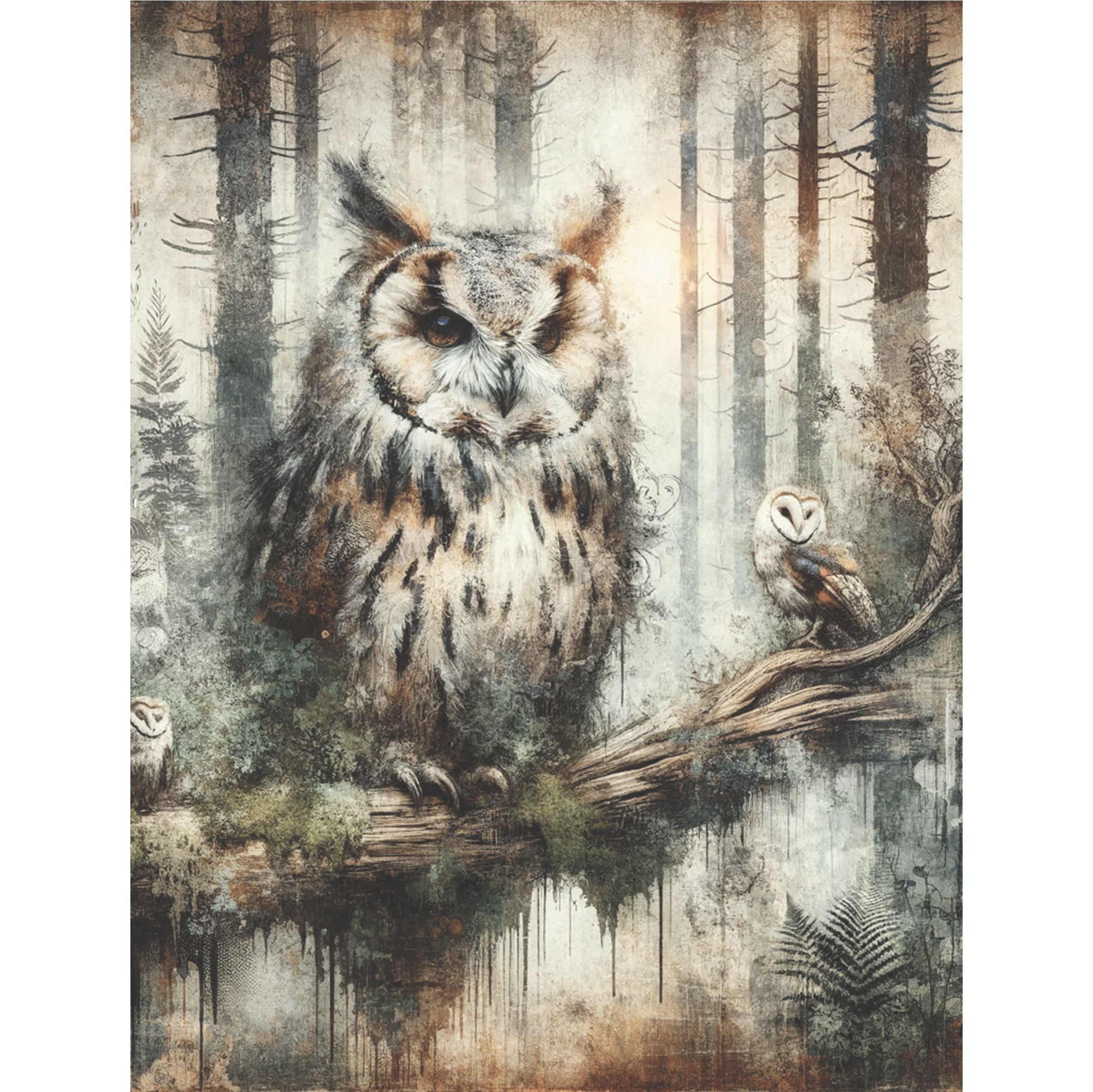 Forest Animals Rice Paper, 20.32 x 26.67 cm - for Decoupage Scrapbooking Cards Crafts