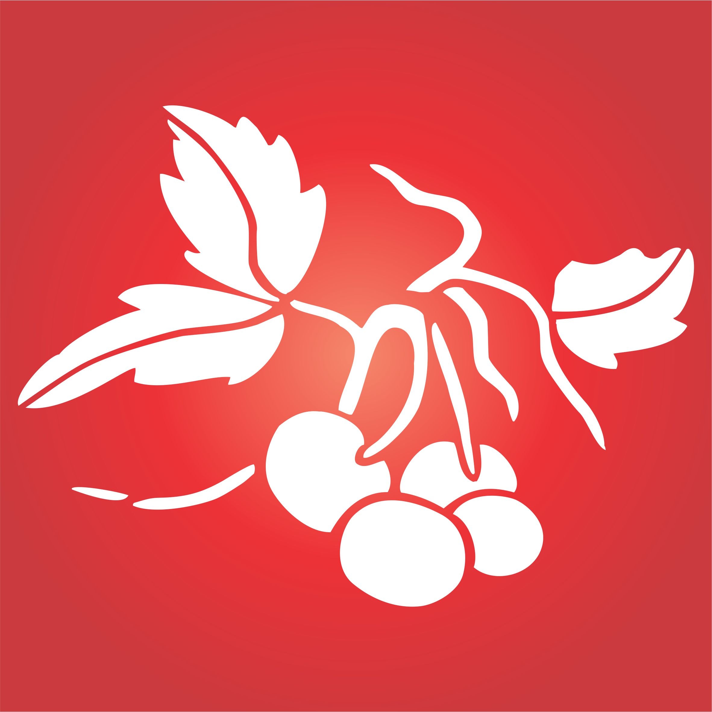 Cherry Stencil, 15.24 x 11.43 cm - Classic Fruit Red Cherry