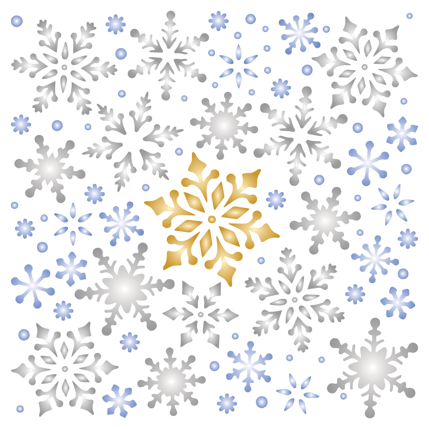 Allover Snowflakes Stencil - Christmas Snowpaper