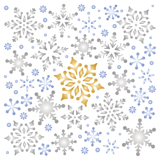 Allover Snowflakes Stencil - Christmas Snowpaper